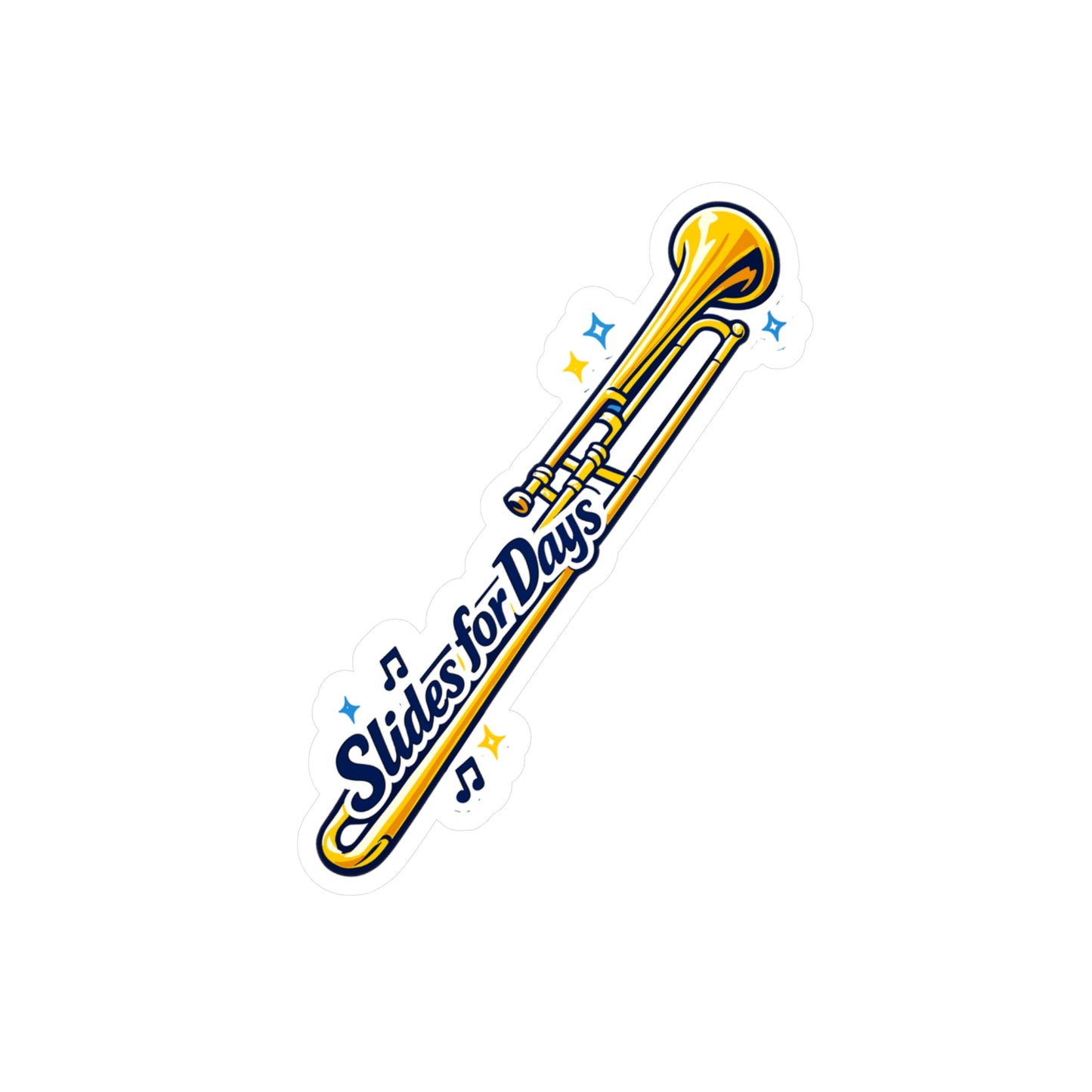 Marching Band Sticker "Slides for Days" Waterproof Vinyl Decals for Laptop & Water Bottle, Drummer, Band Director, Mellophone