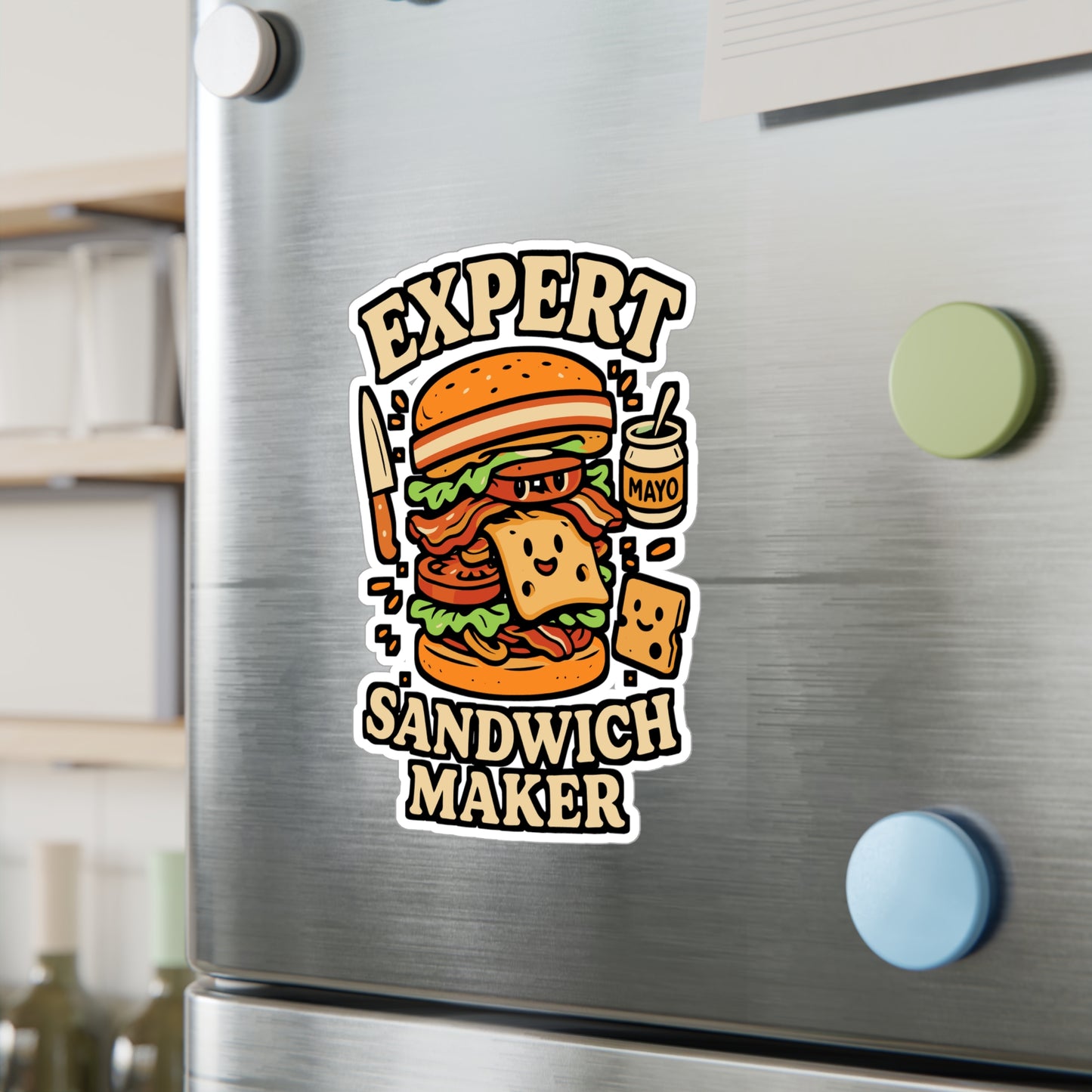 Expert Sandwich Maker – Funny Vinyl Sticker for Laptop or Water Bottle | Foodie Humor Decal, Sandwich Lover Gift