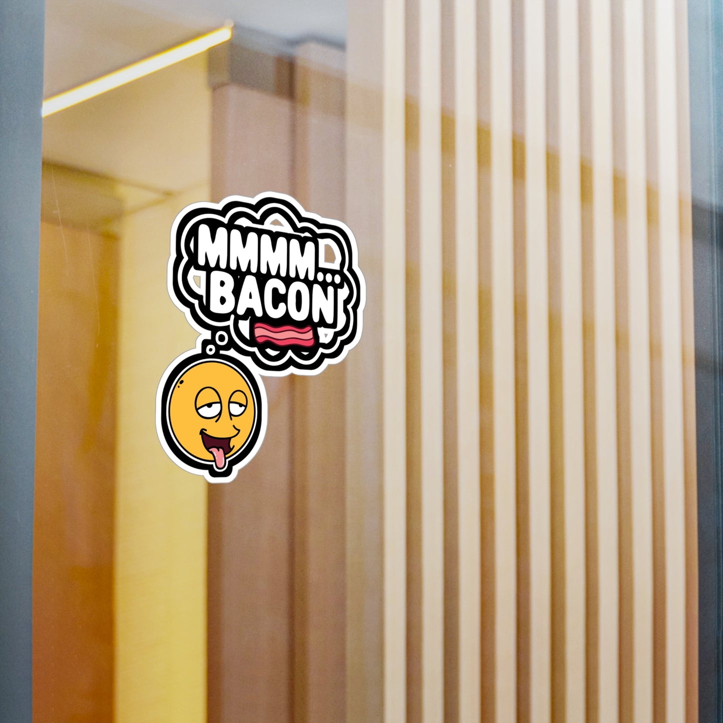 Mmmm Bacon - Bacon Sticker for Car Window Laptop Sticker. Water Bottle Sticker, Vinyl Lard Decal, Strips Sticker - Bacon Gift