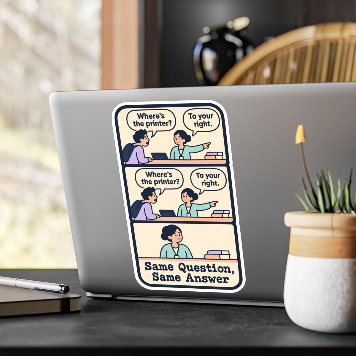 Librarian Sticker – Same Question, Same Answer – Fabulous Magical Unicorn Decals for Laptop and Water Bottle