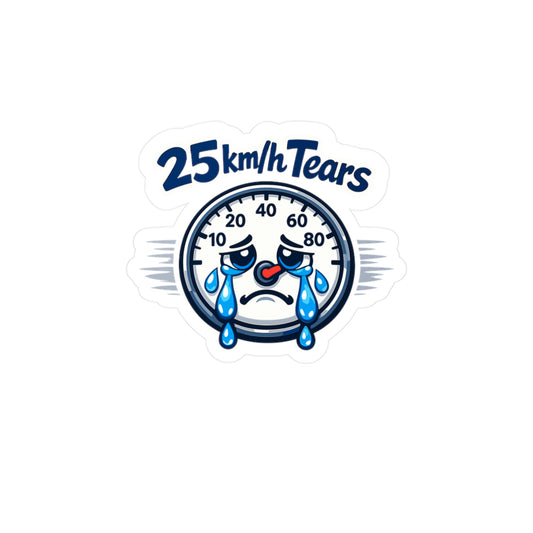 E-Bike Sticker "25 km/h Tears" Waterproof Vinyl Decals for Electric Bike, Laptop or Water Bottle, Funny eCycling Gift