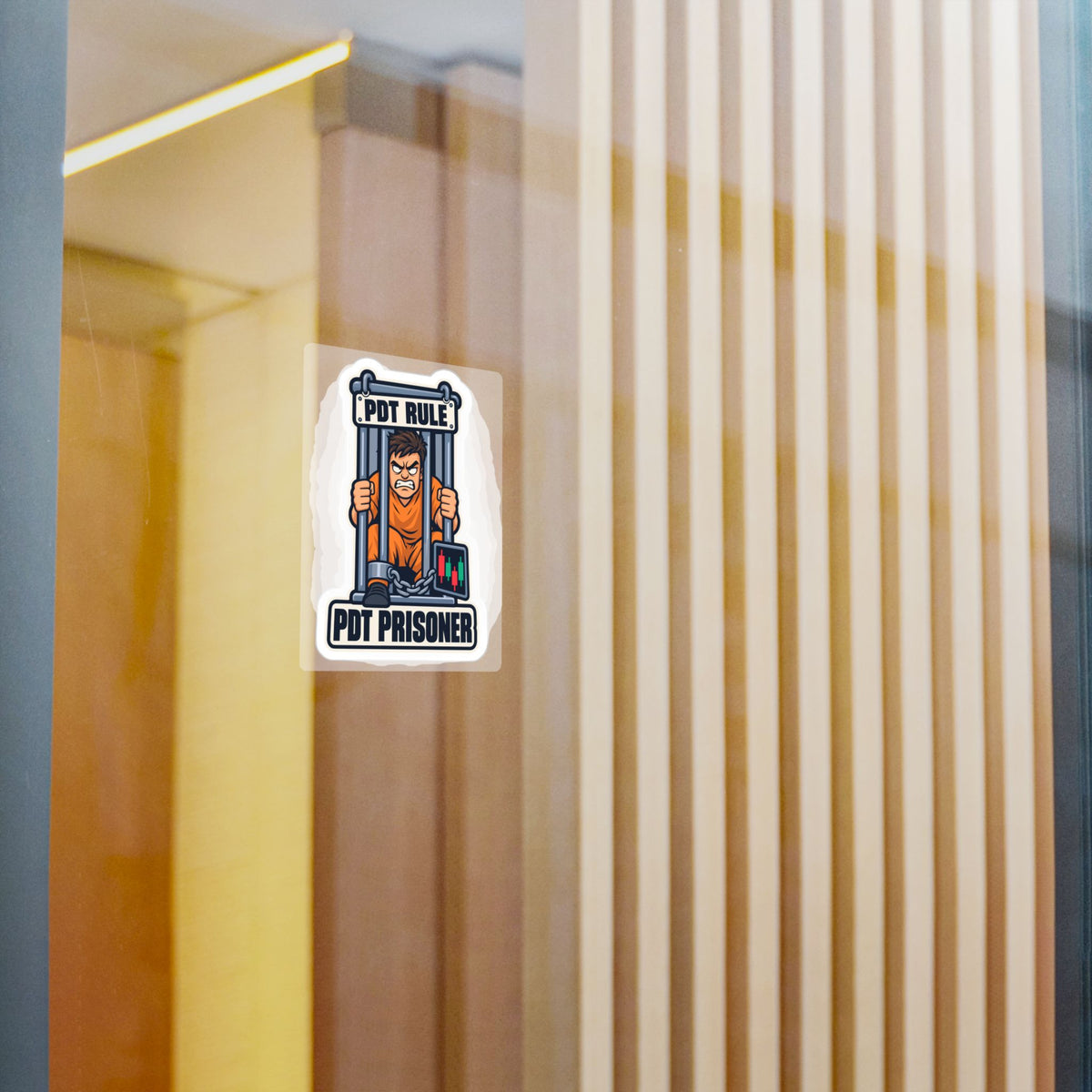 Day Trading Sticker - PDT Prisoner Design for the Stock Market and Forex Trader, Laptop and Water Bottle Decals