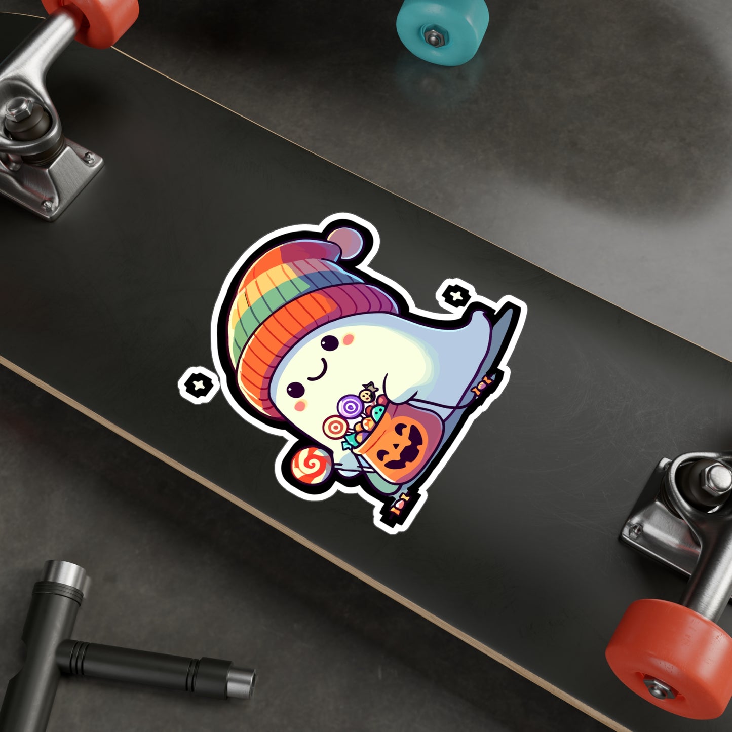 Halloween Costume Ghost Sweets - Halloween Sticker for Laptop Sticker. Water Bottle Sticker, Vinyl Ghost Decal - Halloween Gift