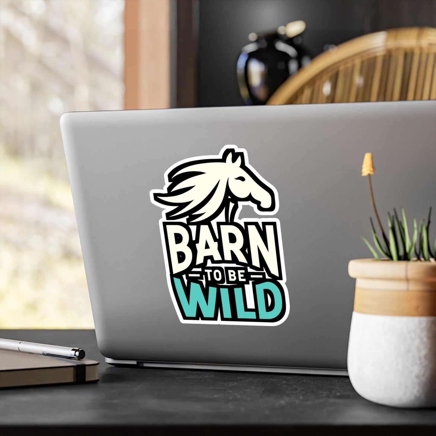 Barn To Be Wild - Horse Sticker for Car Window Laptop Sticker. Water Bottle Sticker, Vinyl Pasture Decal, Neigh Sticker - Horse Gift