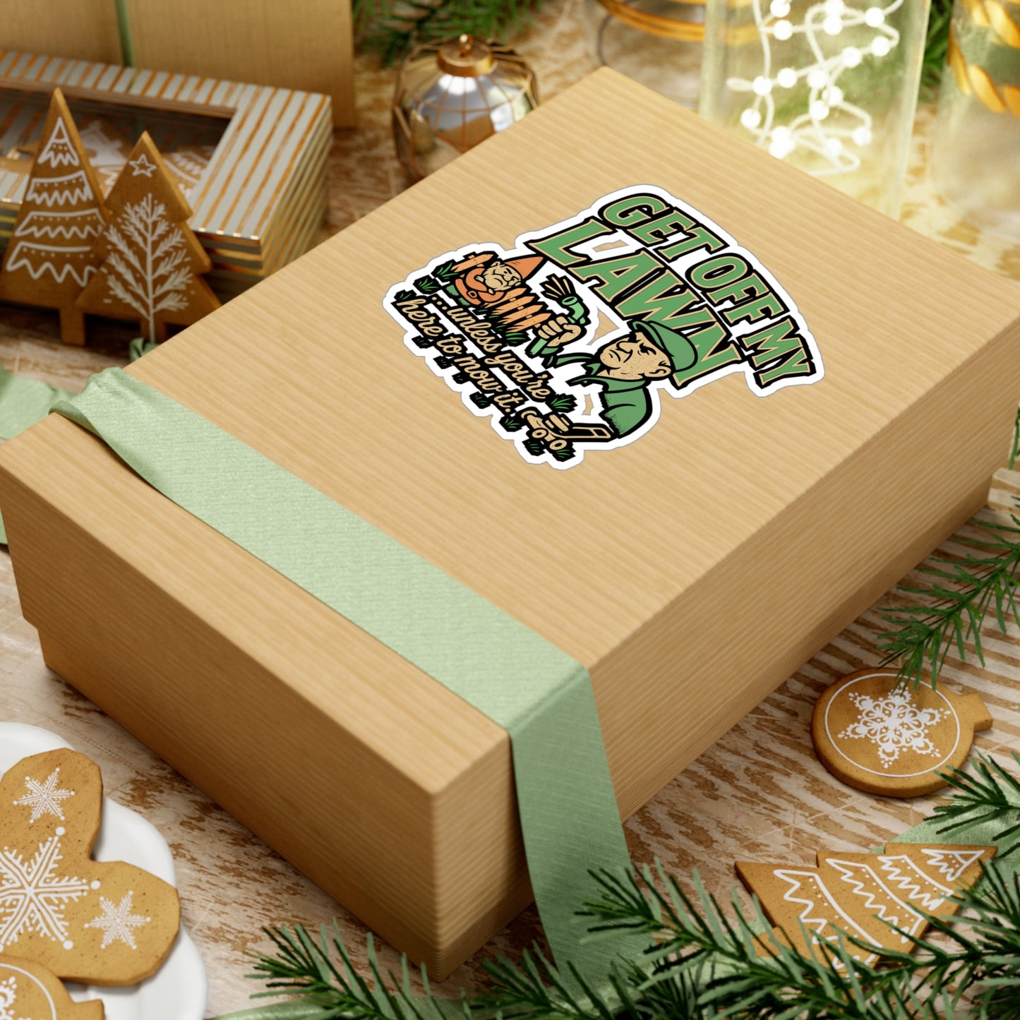 Get Off My Lawn – Funny Lawn Care Sticker | Vinyl Decal for Laptop, Water Bottle, Lawn Mower | Landscaping Gift