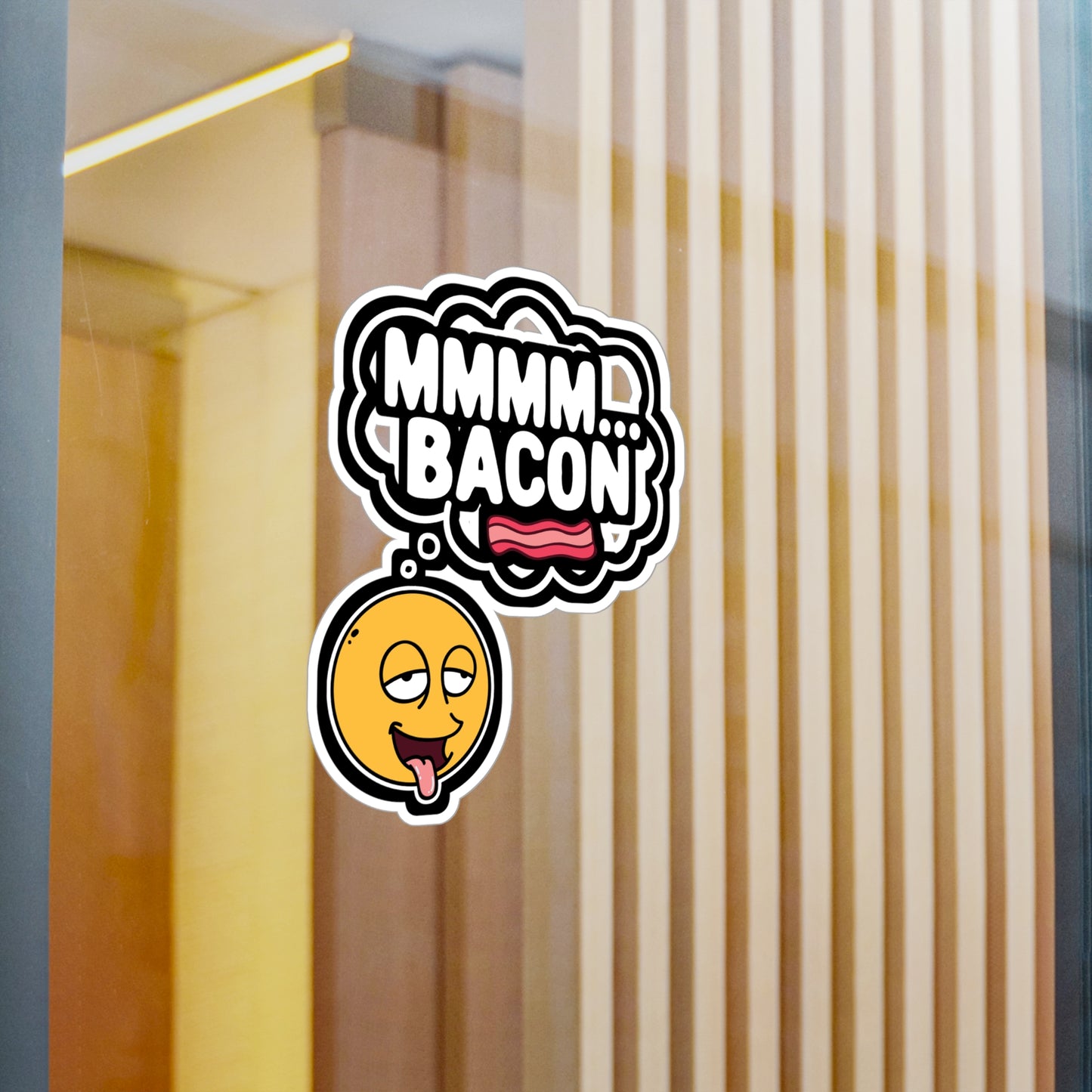 Mmmm Bacon - Bacon Sticker for Car Window Laptop Sticker. Water Bottle Sticker, Vinyl Lard Decal, Strips Sticker - Bacon Gift