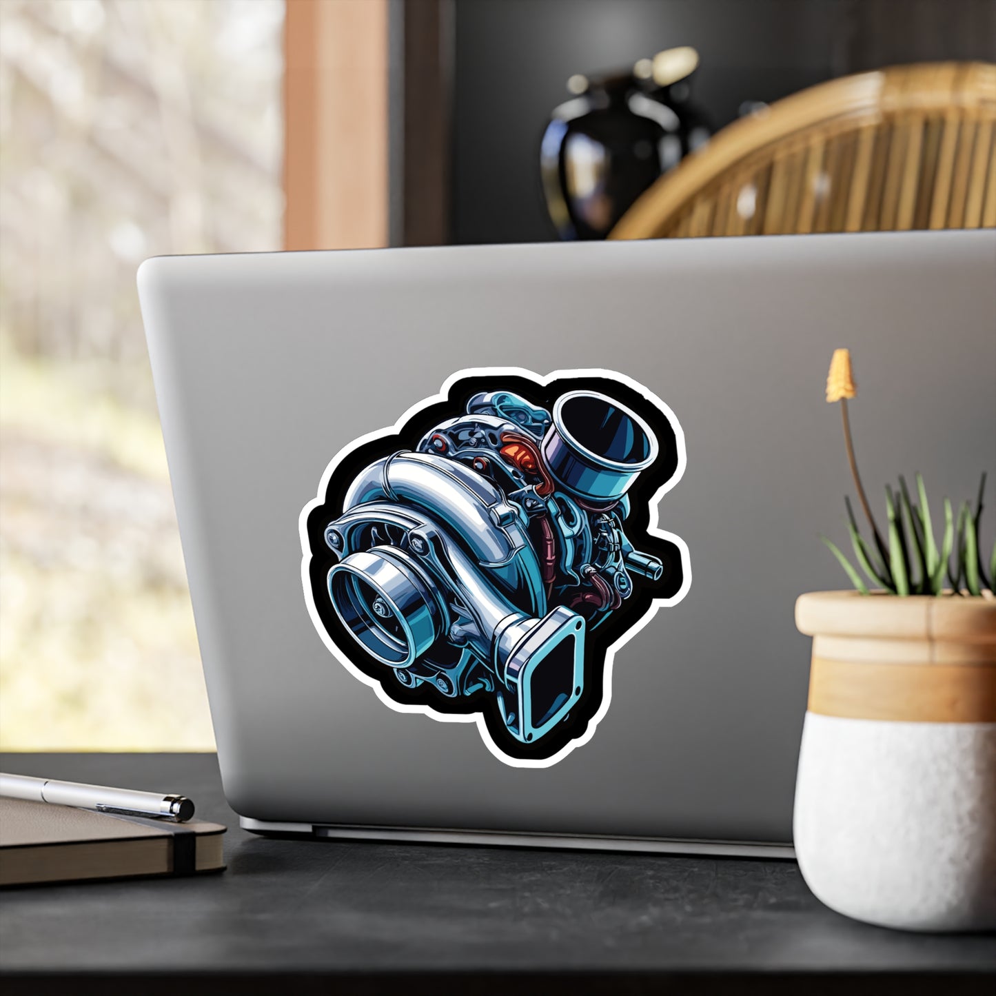 Car Mechanic Tuner Turbocharger - Funny Sticker for Laptop Sticker. Water Bottle Sticker, Vinyl Humor Decal - Funny Gift