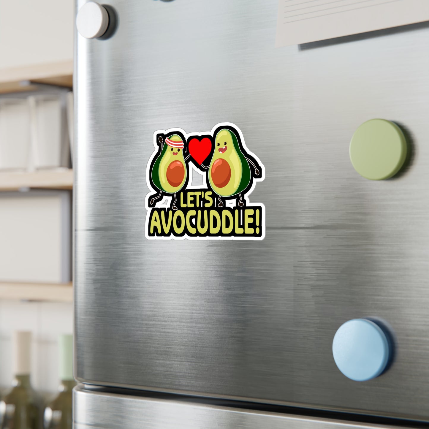 Let s avocuddle! - Plant-based Sticker for Laptop Sticker. Water Bottle Sticker, Vinyl Vegan Decal - Plant-based Gift