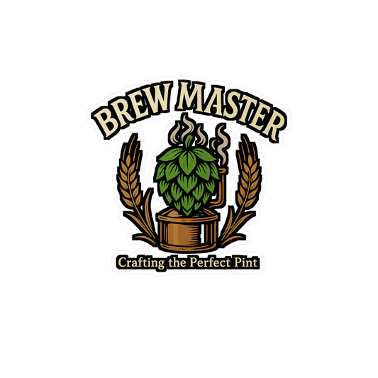 Brewing Sticker – "Brew Master" Vinyl Decal for Craft-Beer Enthusiasts, Perfect for Brewer Laptop or Water Bottle, Waterproof Brewery Stickers