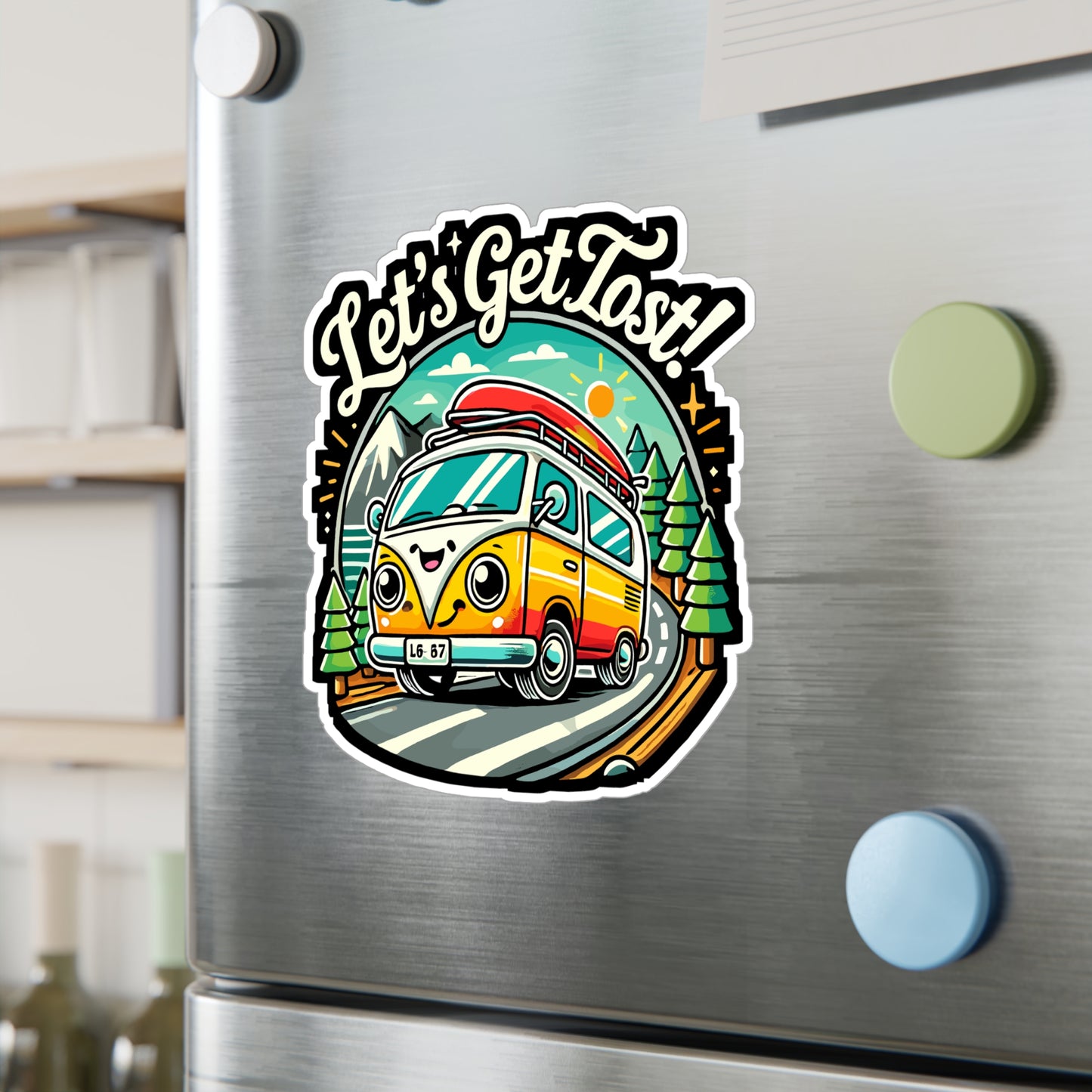 Let’s Get Lost - Adventure Sticker for Laptop Sticker. Water Bottle Sticker, Vinyl Road trip Decal - Adventure Gift