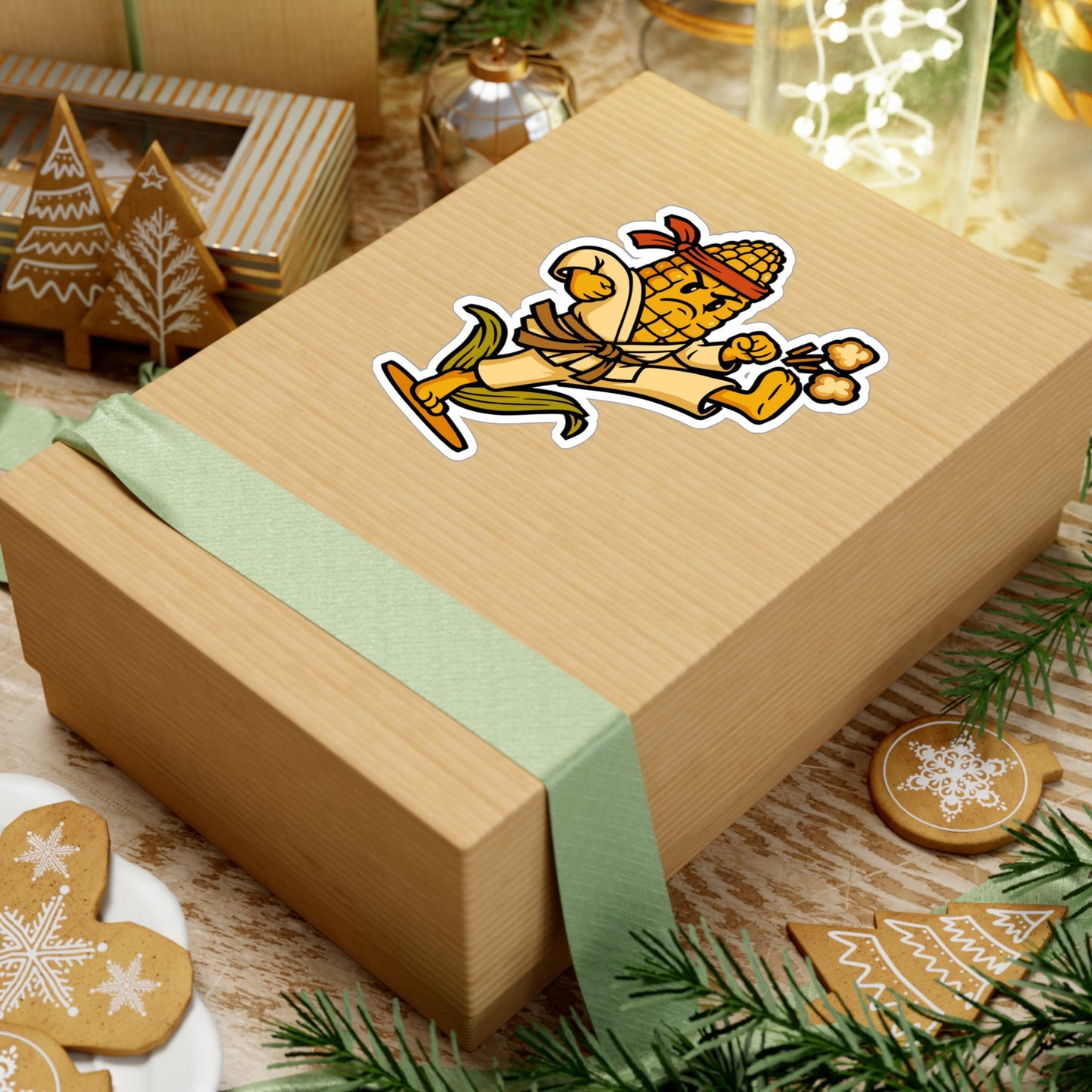 Karate Corn - Karate Sticker for Laptop, Water Bottle - Funny Gift for Martial Arts Fans, Kids, Teens, Boys, Girls