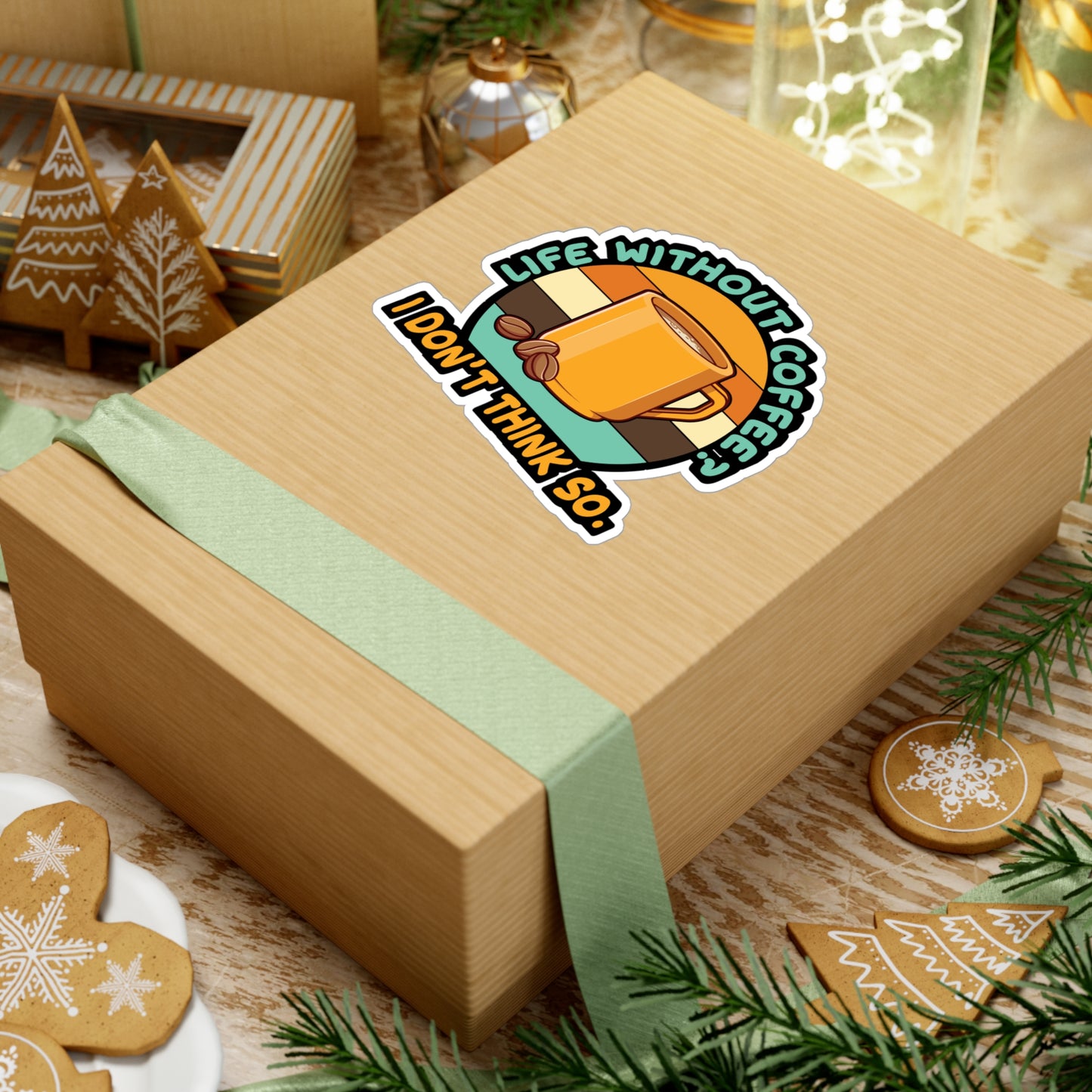 Life Without Coffee? I DonÄt think so. - Coffee Sticker for Laptop Sticker. Water Bottle Sticker, Vinyl Cappuccino Decal - Coffee Gift