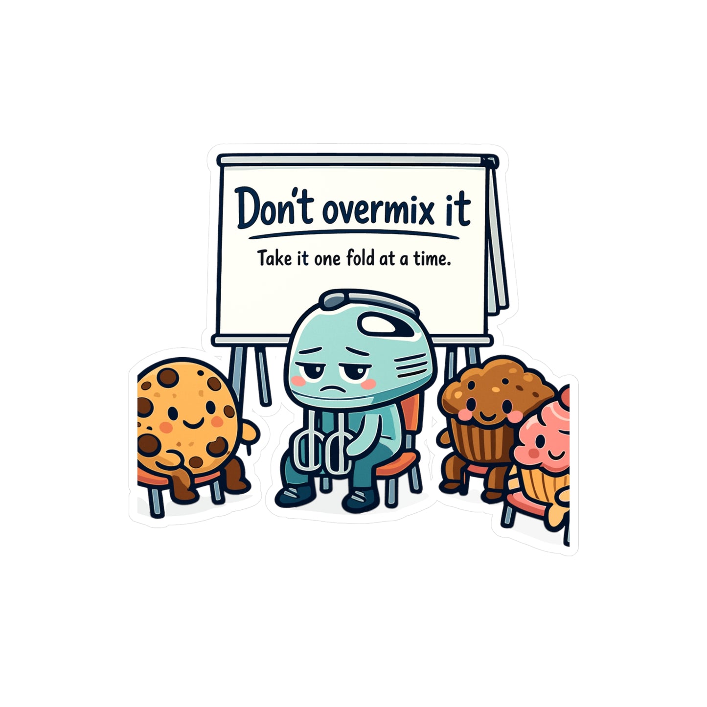 Baking Sticker Don’t overmix it Funny Baker Quote Vinyl Waterproof Decals for Laptop Water Bottle Sourdough Baking Humor