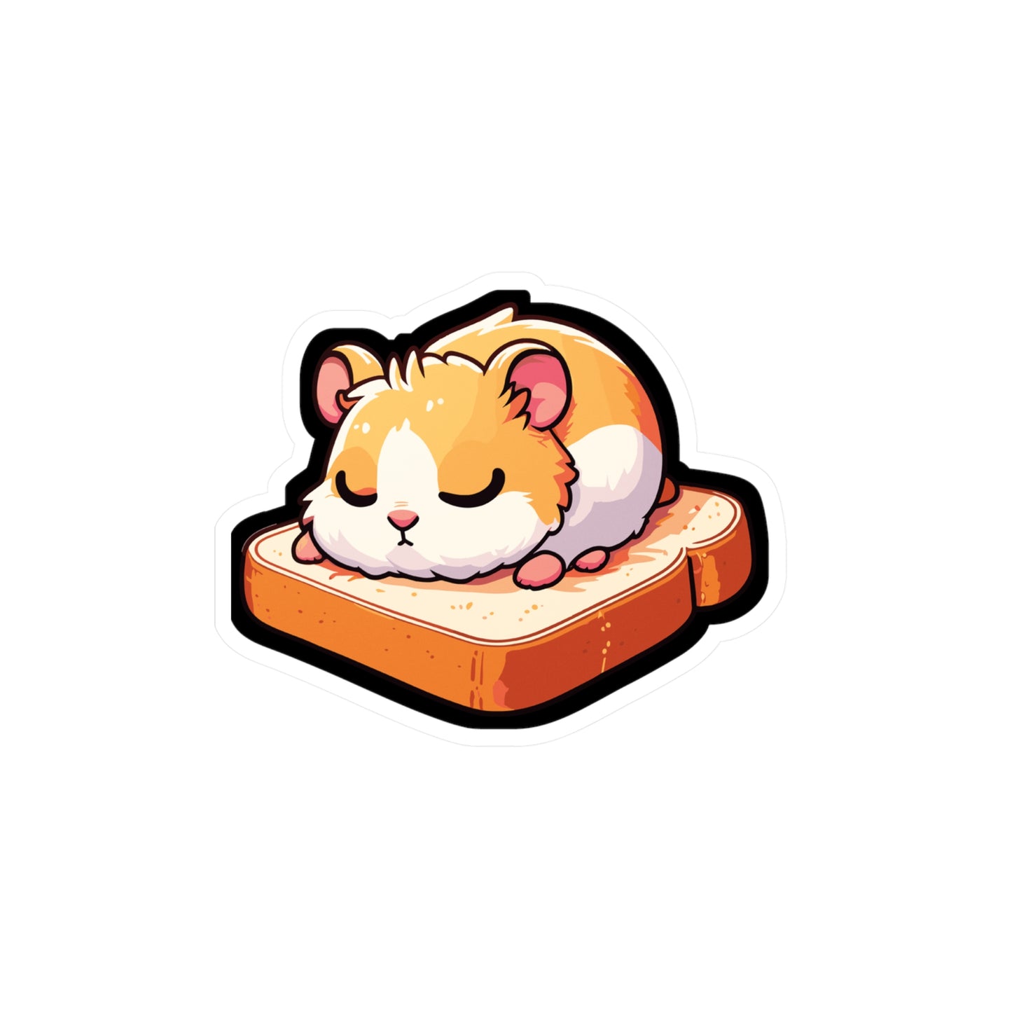 Hamster Sleeping on Toast - Hamster Sticker for Laptop Sticker. Water Bottle Sticker, Vinyl Toast Decal - Hamster Gift