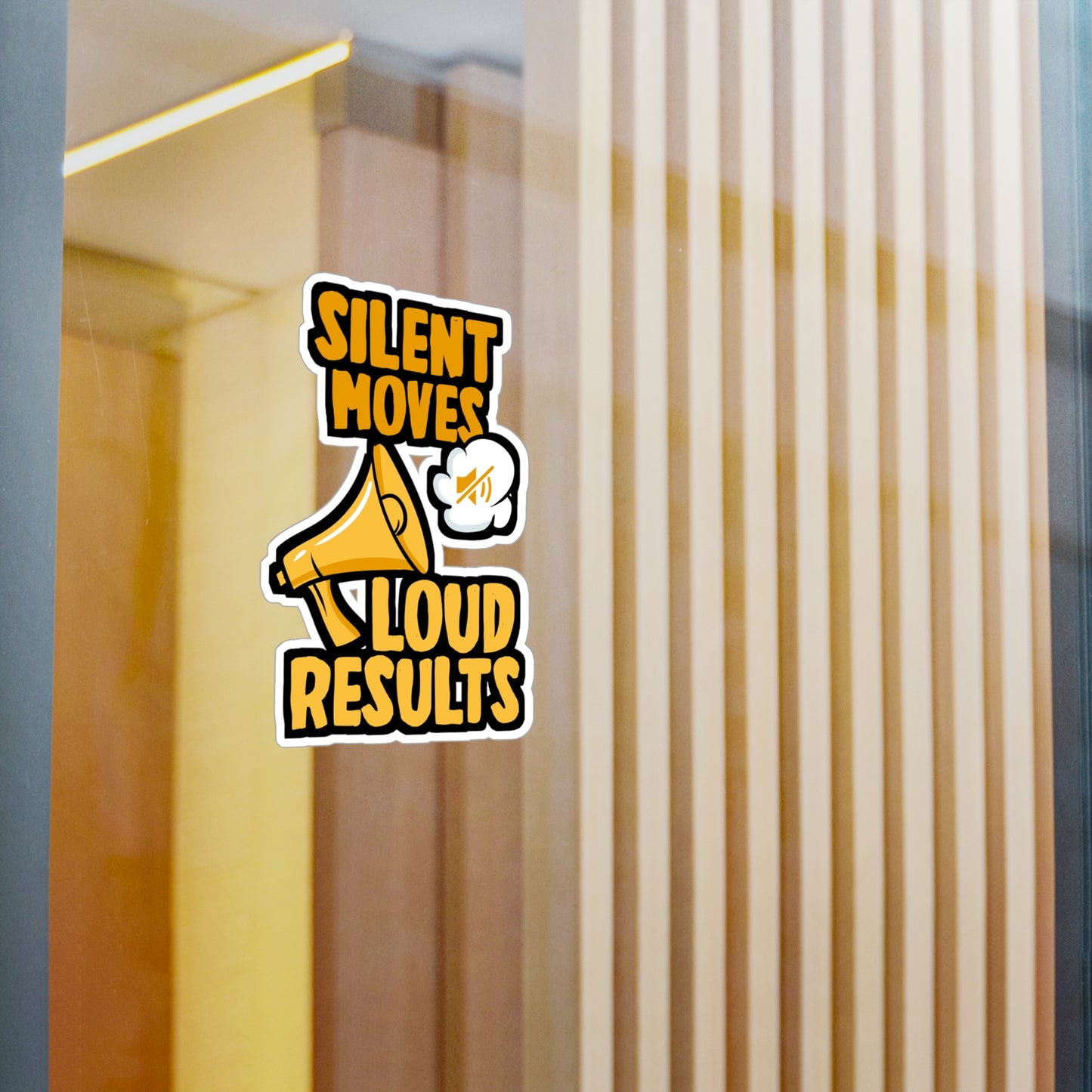 Silent Moves Loud Results - Motivation Sticker for Laptop Sticker. Water Bottle Sticker, Vinyl Silent Decal - Motivation Gift