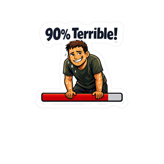 Krav Maga Sticker "90% Terrible!" Funny Martial Arts Self Defense decals, Waterproof Vinyl for Laptop Water Bottle