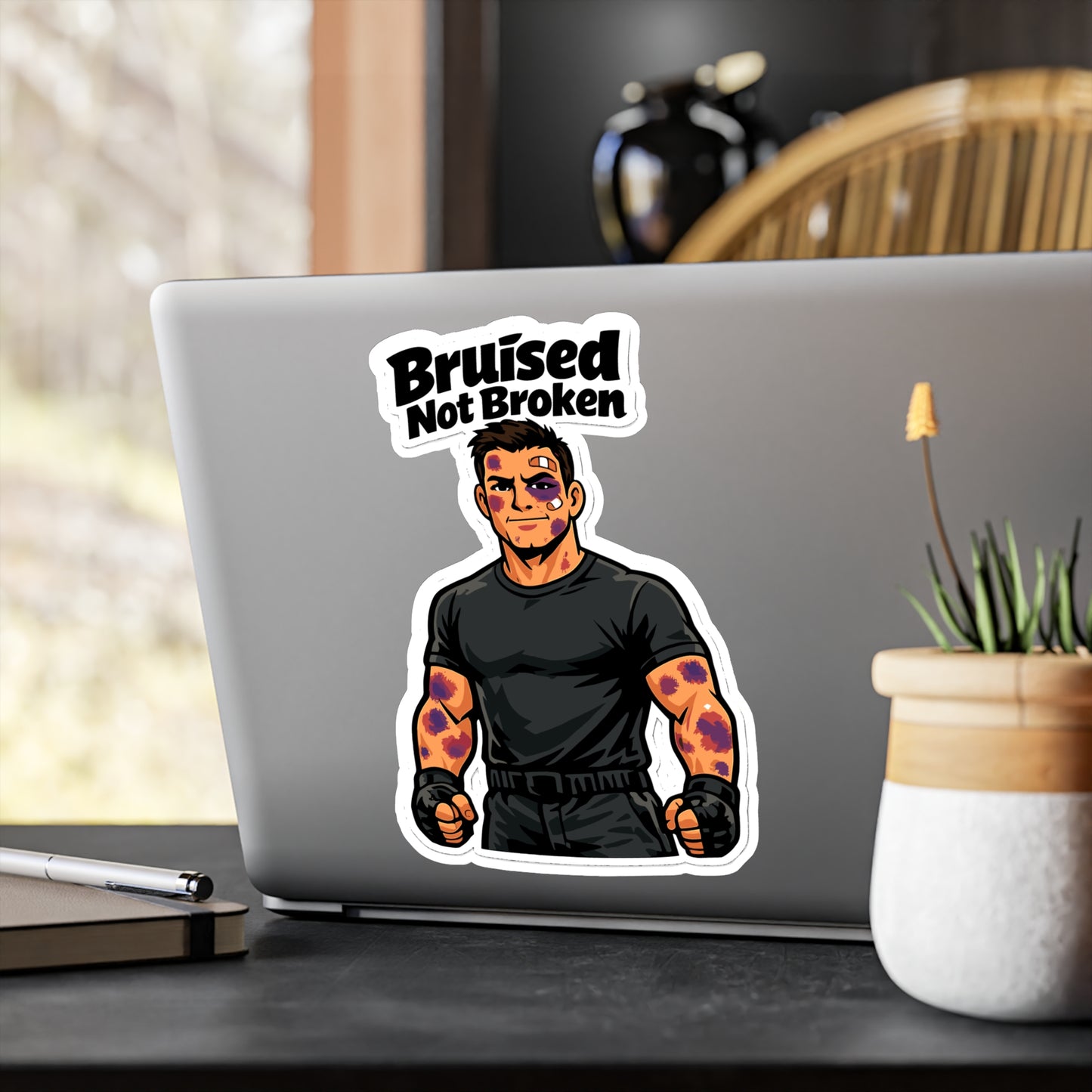 Krav Maga Sticker Bruised Not Broken Martial Arts Self Defense Fitness Vinyl Waterproof Decals for Laptop Water Bottle