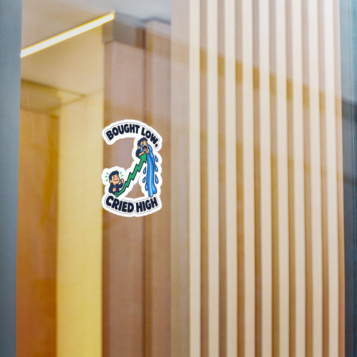 Day Trading Sticker – Bought Low, Cried High – Funny Decals for the Stock Market and Forex Trader, Laptop or Water Bottle