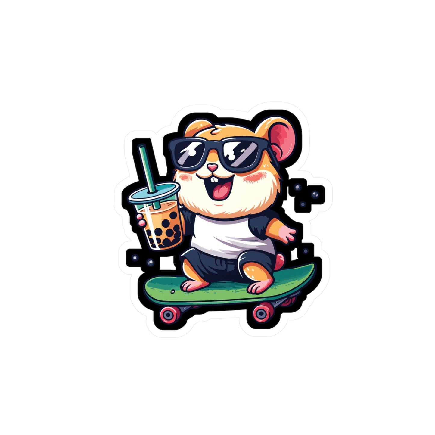 Skateboard Hamster - Hamster Sticker for Car Laptop Sticker. Water Bottle Sticker, Vinyl Skateboard Decal - Hamster Gift