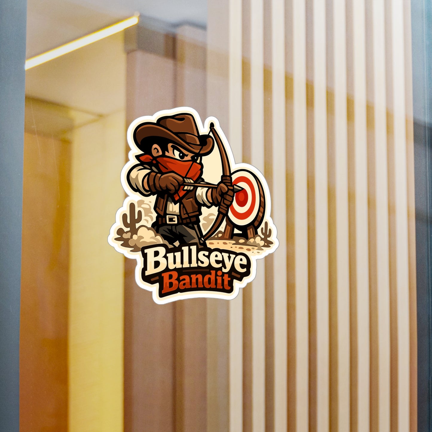 Archery Sticker Bullseye Bandit Vinyl Waterproof Decals for Laptop Water Bottle, Archer Hunting Shoot Design