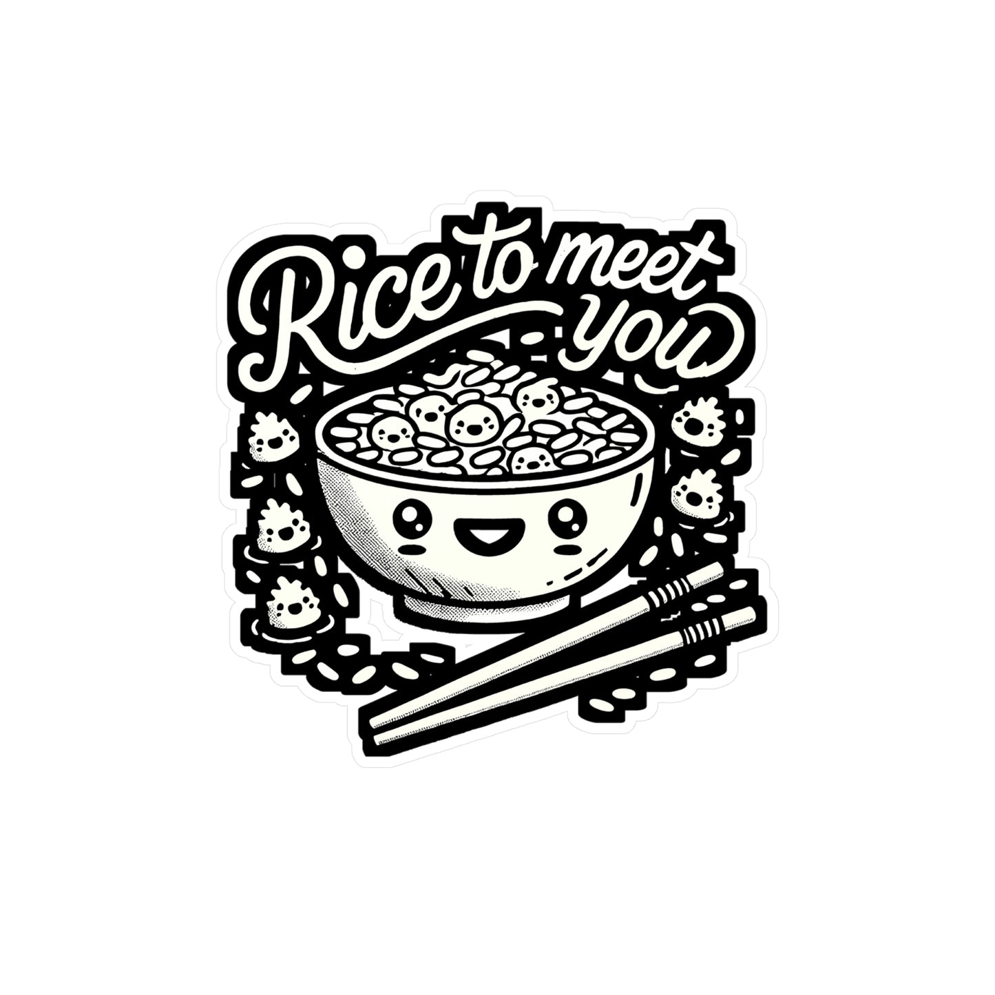 Rice To Meet You - Pinoy Sticker for Car Window Laptop Sticker. Water Bottle Sticker, Vinyl Filipino Decal, Philippine Sticker - Pinoy Gift