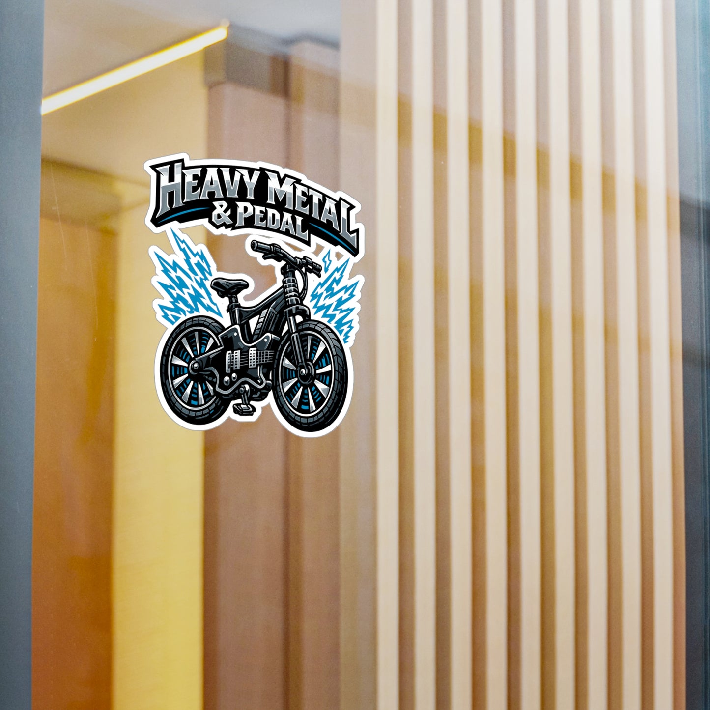 E-Bike Sticker Heavy Metal & Pedal Design, Waterproof Vinyl Decals for Electric Bike, Laptop or Water Bottle, eCycling e Cyclist Gift