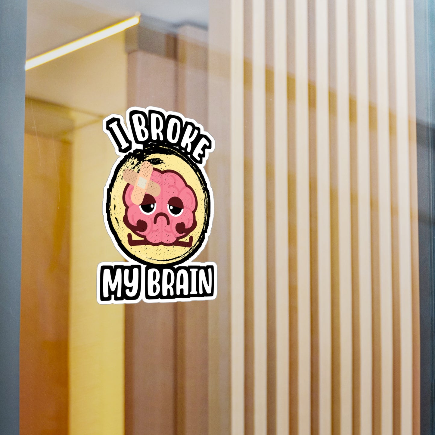 I Broke My Brain - Brain-surgery Sticker for Laptop Sticker. Water Bottle Sticker, Vinyl Skull Decal - Brain-surgery Gift
