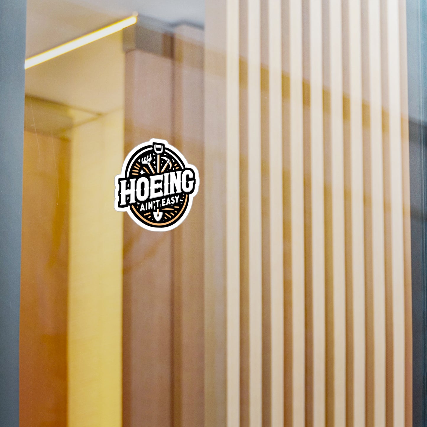 Hoeing Ain't Easy - Gardening Sticker for Laptop Sticker. Water Bottle Sticker, Vinyl Landscaper Decal - Gardening Gift