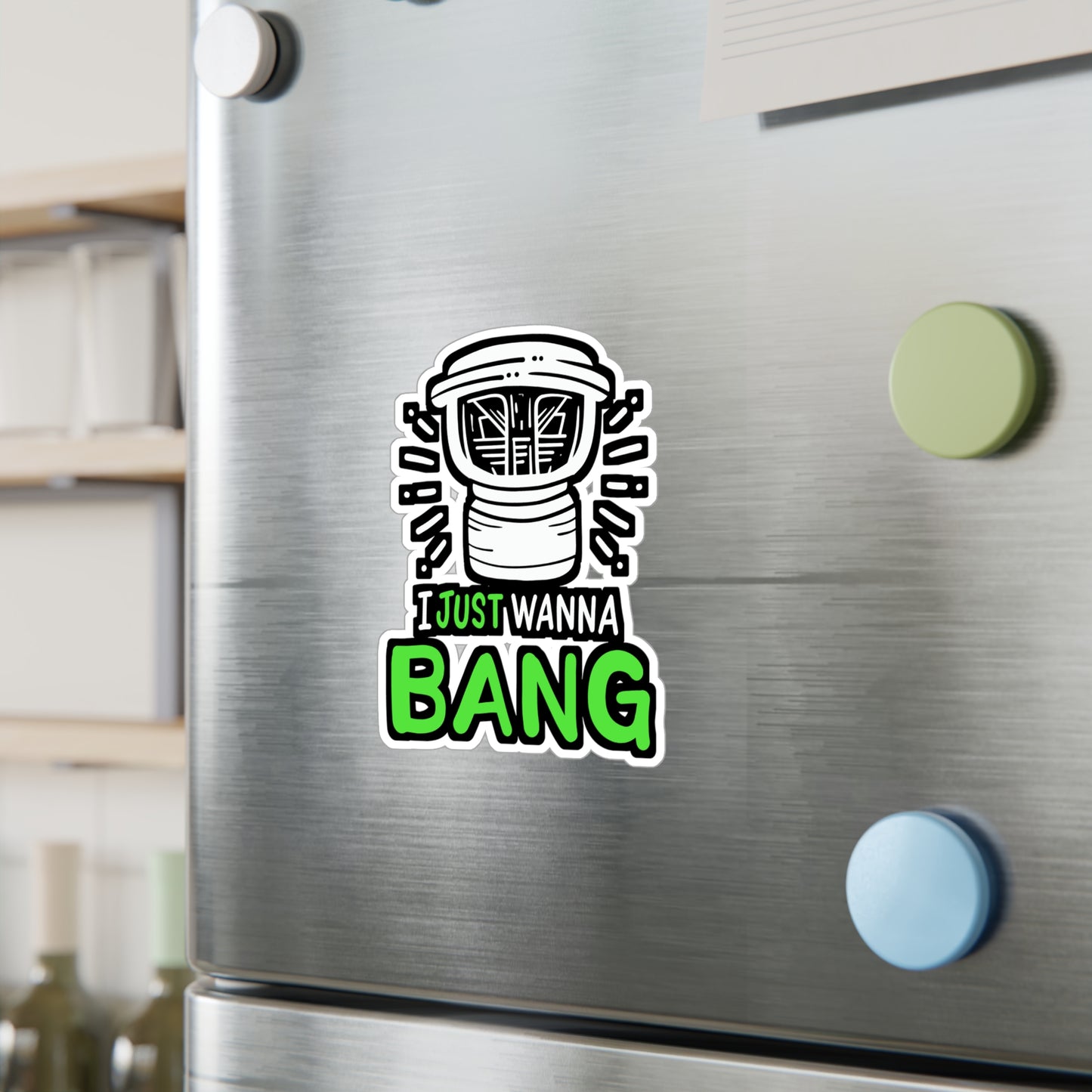 I Just Wanna Bang Car Audio Technician - Car-stereo Sticker for Laptop Sticker. Water Bottle Sticker, Vinyl Car-audio Decal - Car-stereo Gift