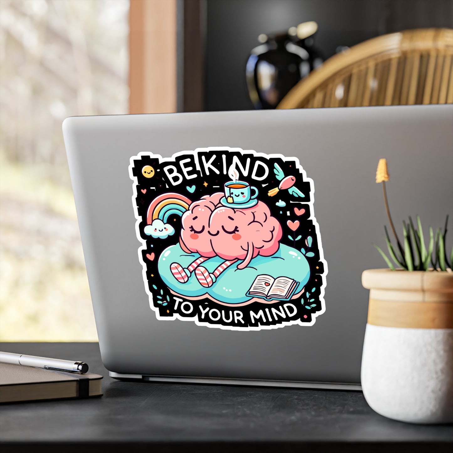 Be Kind to Your Mind - Mental health Sticker for Laptop Sticker. Water Bottle Sticker, Vinyl Self-care Decal - Mental health Gift