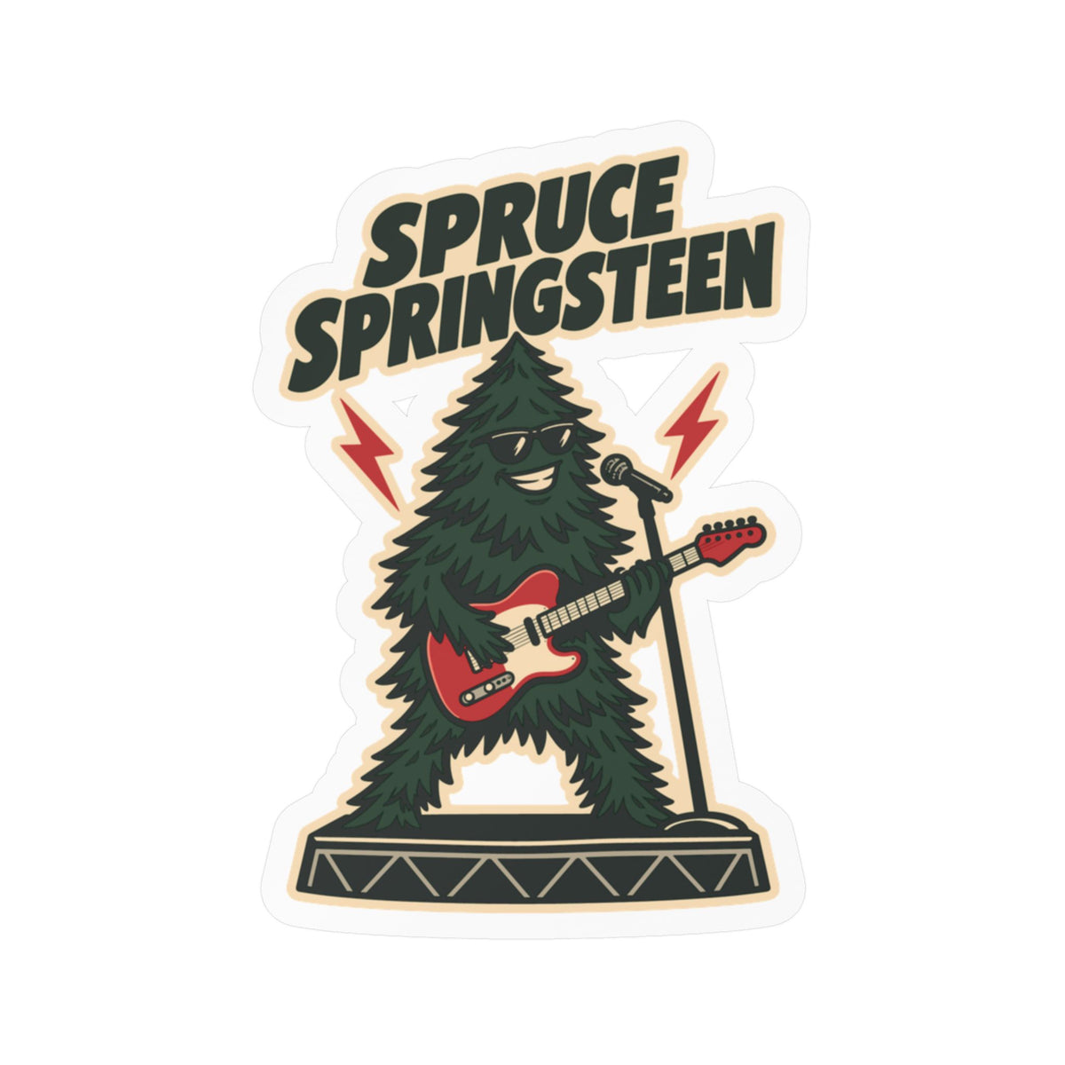 Tree Sticker Spruce Springsteen - Funny Tree Worker and Branch Manager Decals for Laptop and Water Bottle