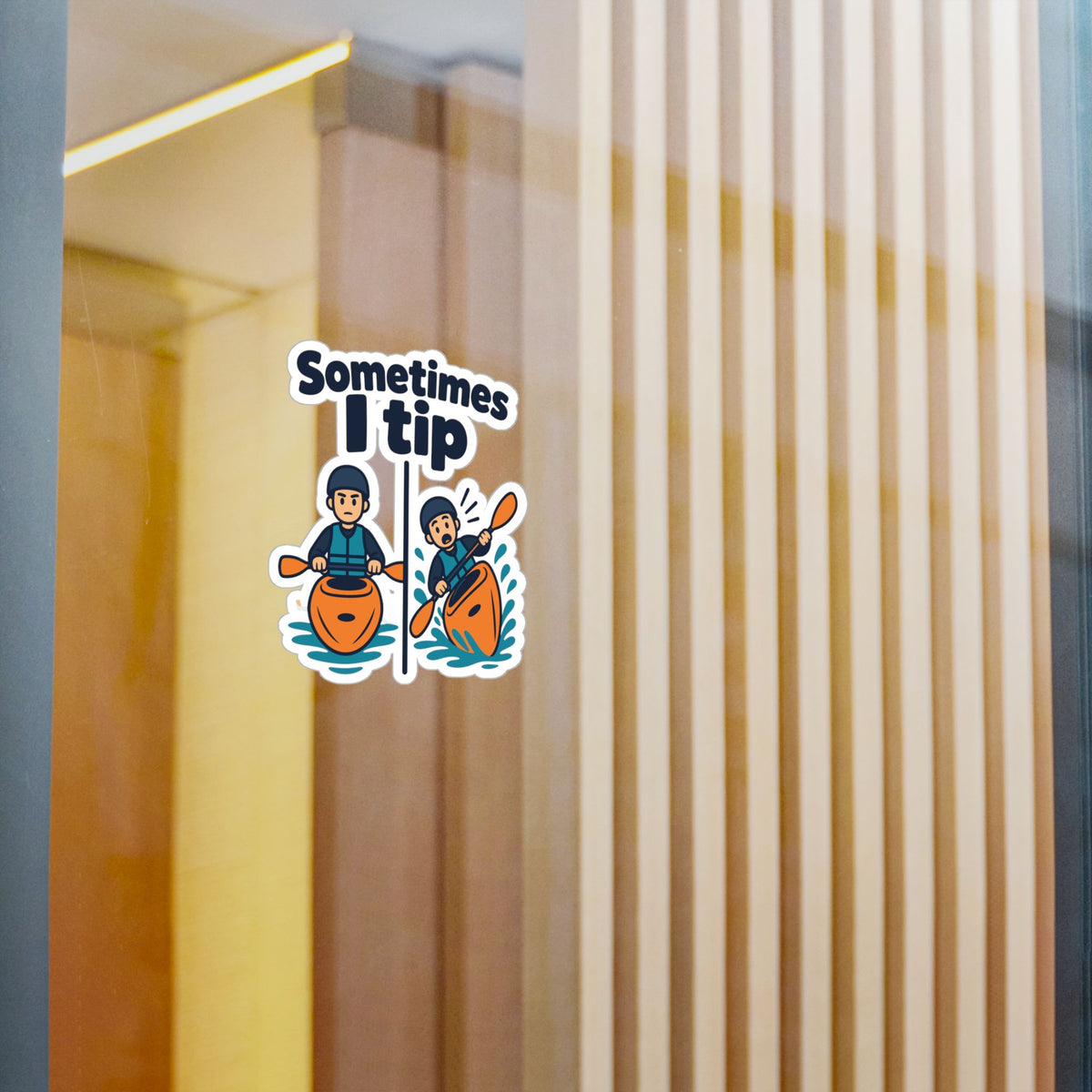 Kayak Sticker "Sometimes I Tip" - Funny Kayaking and Rowing Decals for Kayaker Gifts, Laptops and Water Bottles