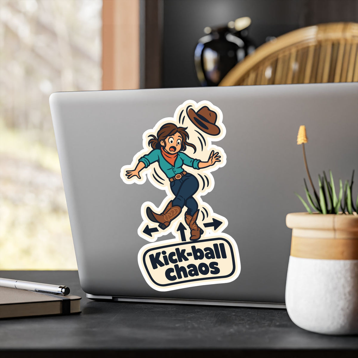 Line Dance Sticker – Kick-ball Chaos Decals for the Country Dancer, Western Style for Laptop and Water Bottle