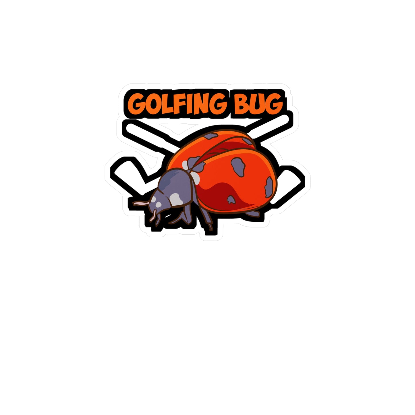 Golfing Bug - Golf Sticker for Car Window Laptop Sticker. Water Bottle Sticker, Vinyl Golfer Decal, Hole Sticker - Golf Gift