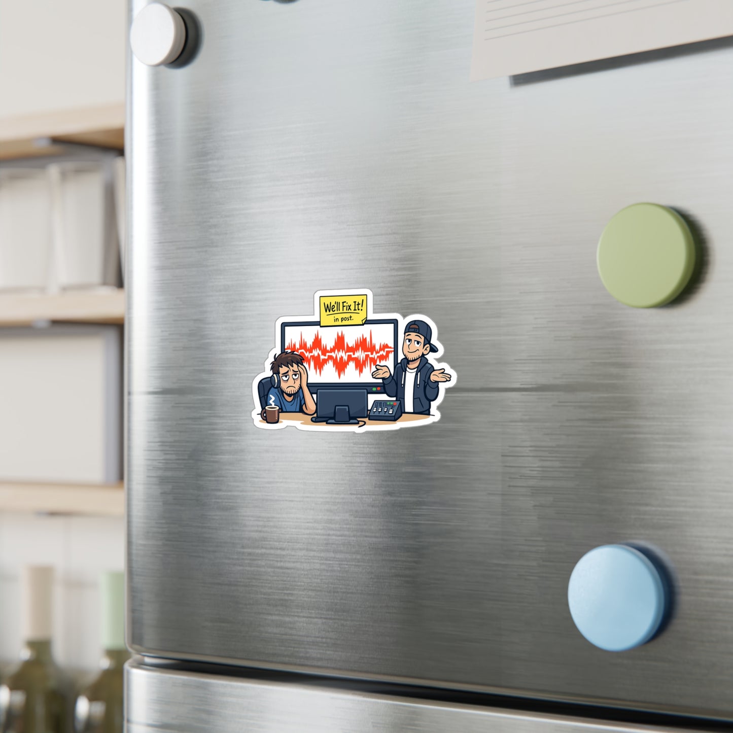 Audio Engineer Sticker “We’ll Fix It!” Funny Sound Engineer Monitor Audio Technician Vinyl sticker Decals Waterproof for Laptop, Water Bottle