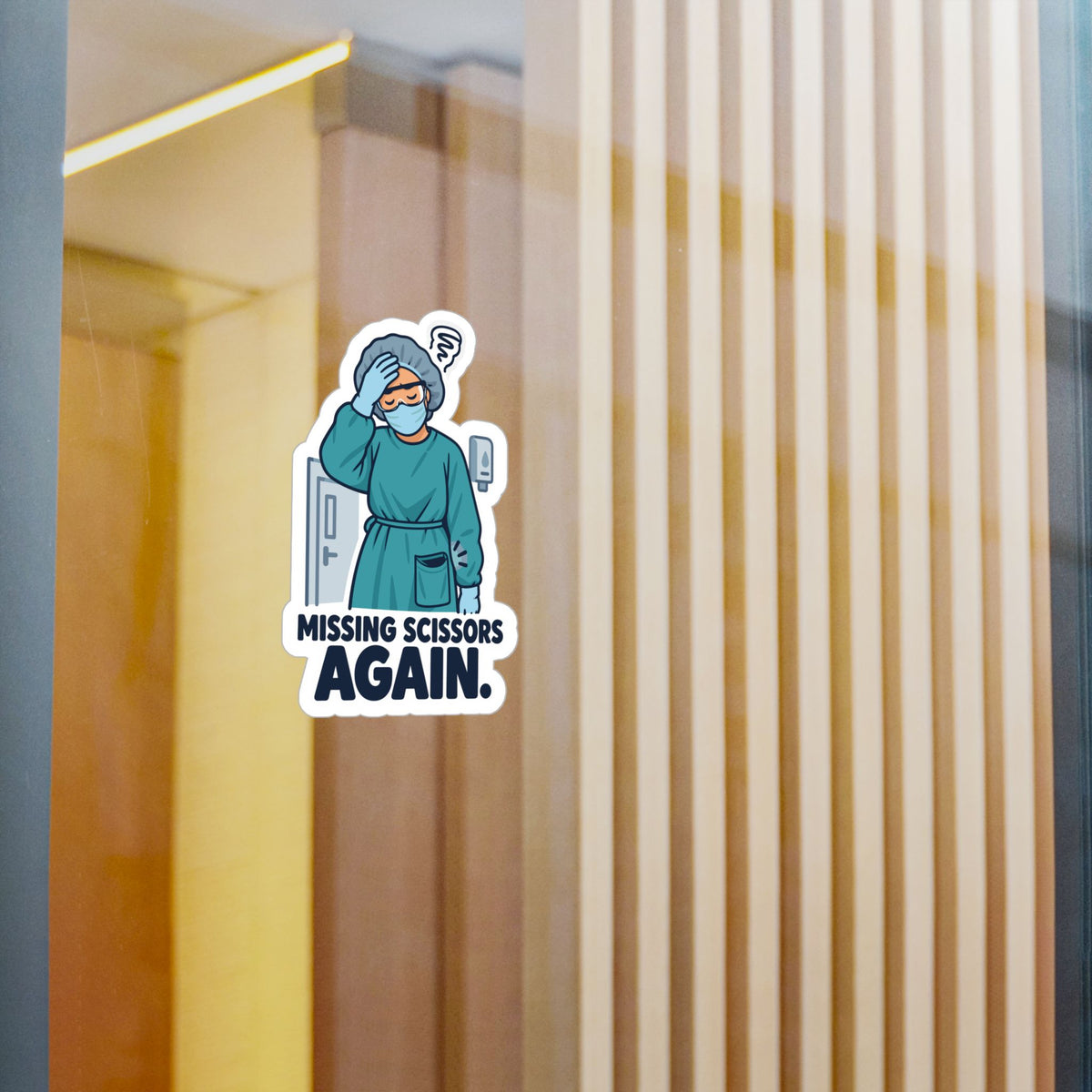 Nurse Sticker – Missing Scissors Again Funny Nursing Student Vinyl Decals for Laptop and Water Bottle