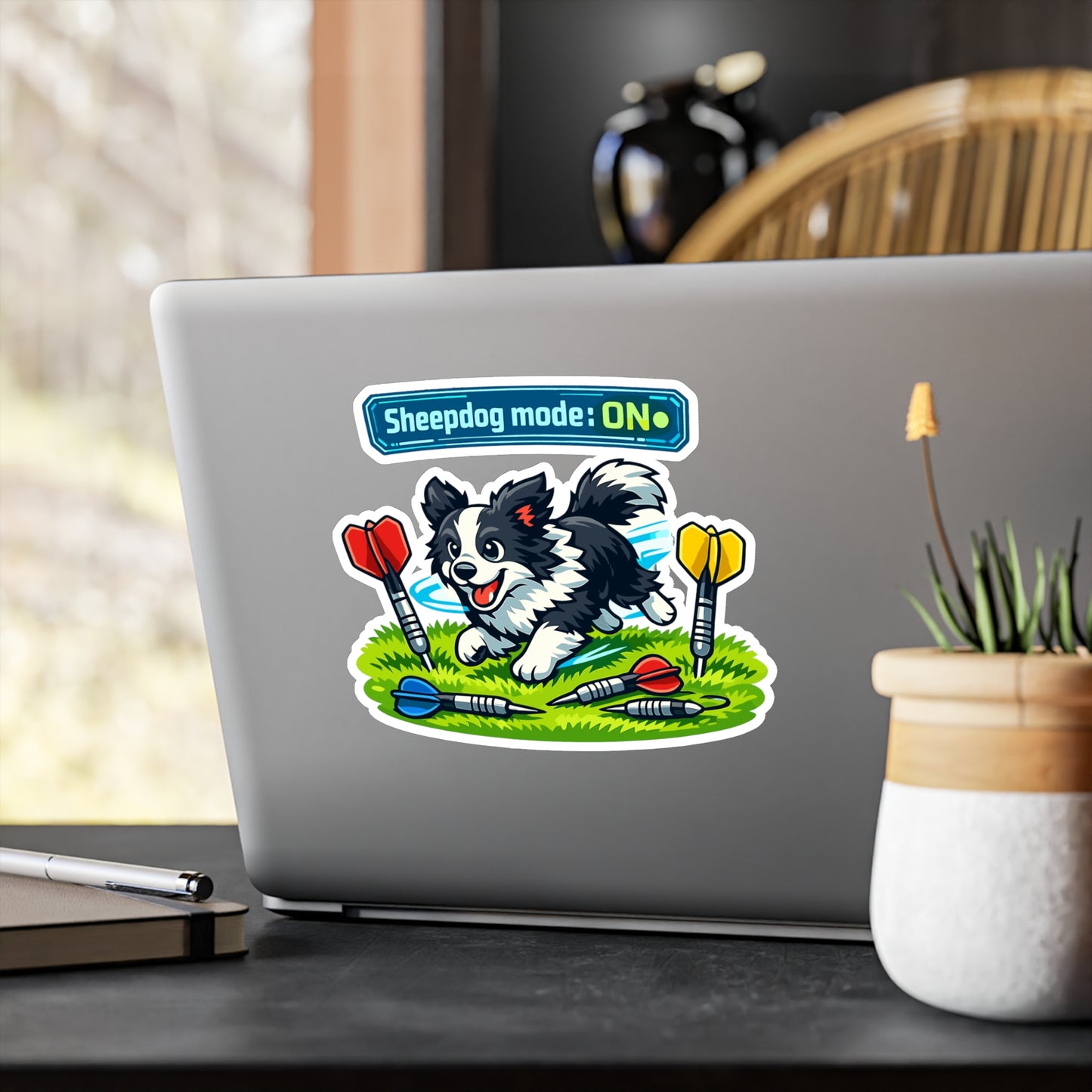 Dart Sticker Sheepdog mode: ON Funny Drinking Team Decals for Dartboard Fans Waterproof Vinyl for Laptop Water Bottle Arrow