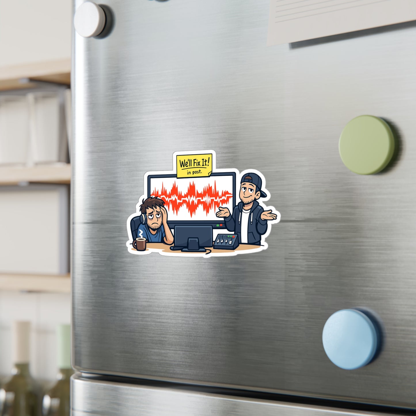 Audio Engineer Sticker “We’ll Fix It!” Funny Sound Engineer Monitor Audio Technician Vinyl sticker Decals Waterproof for Laptop, Water Bottle