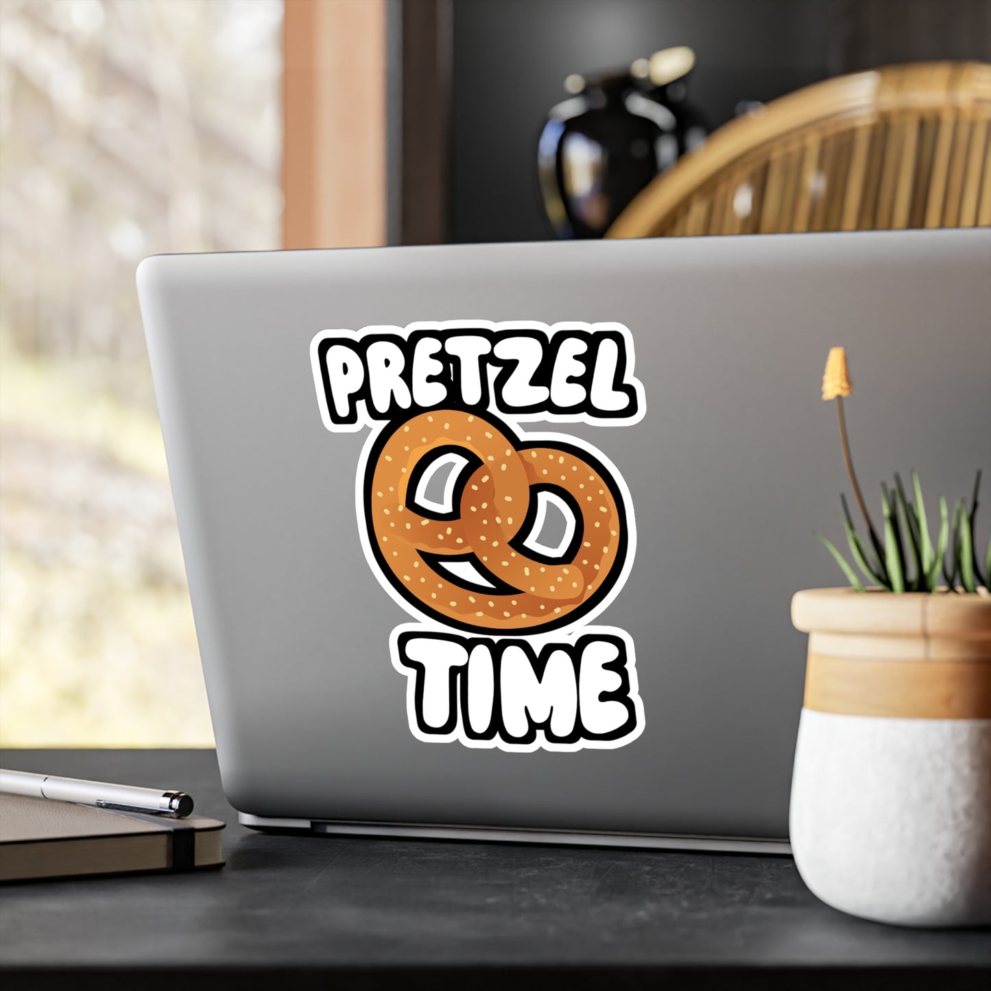 Pretzel Time - Baking Sticker for Wall, Laptop, Window, Truck, Car Baking Gift Vinyl Cute Decal Sticker