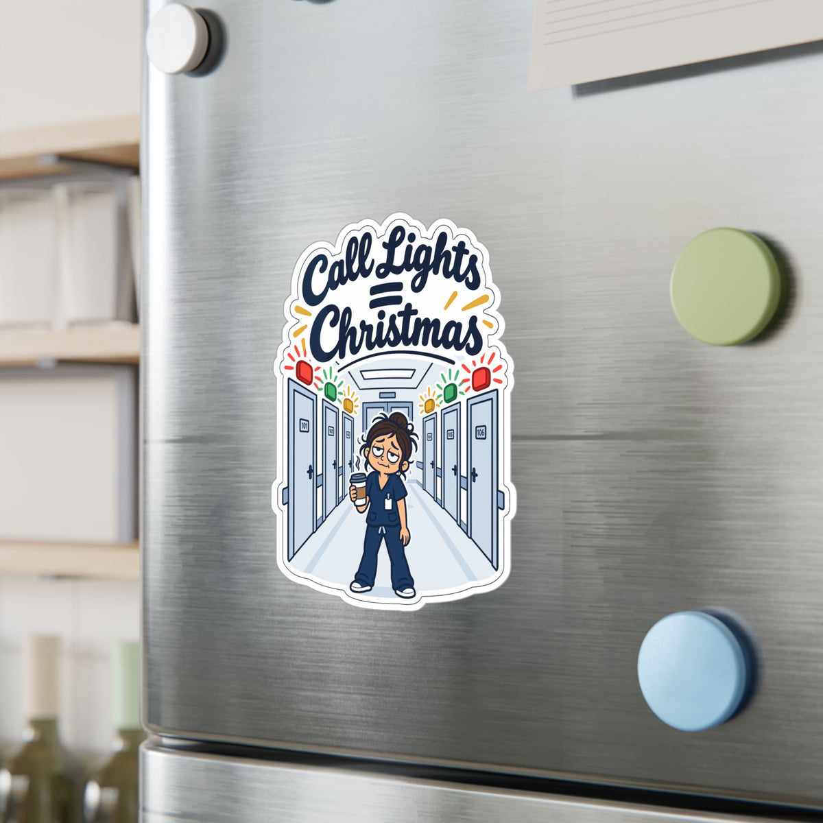 Nurse Sticker – Call Lights = Christmas Funny Nursing Student Decals for Laptop, Water Bottle, Waterproof Vinyl Nursing School Degree Gift