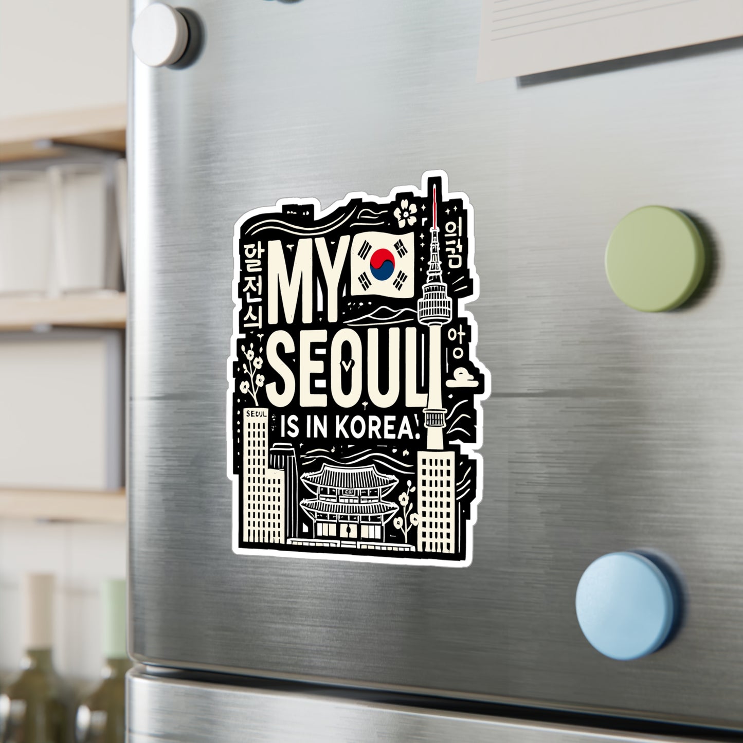 My Seoul Is In Korea - Seoul Sticker for Laptop Sticker. Water Bottle Sticker, Vinyl Korea Decal - Seoul Gift