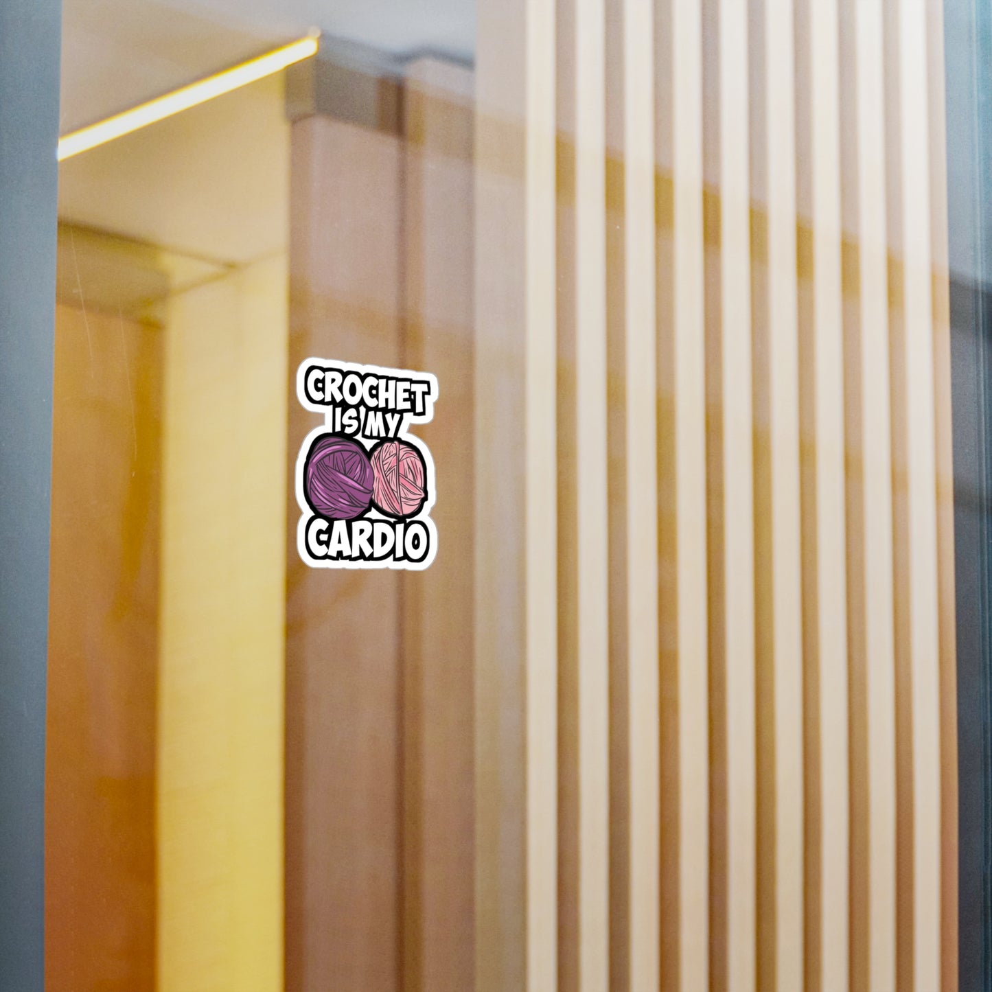 Crochet Is My Cardio - Crocheting Sticker for Laptop Sticker. Water Bottle Sticker, Vinyl Knitting Decal - Crocheting Gift