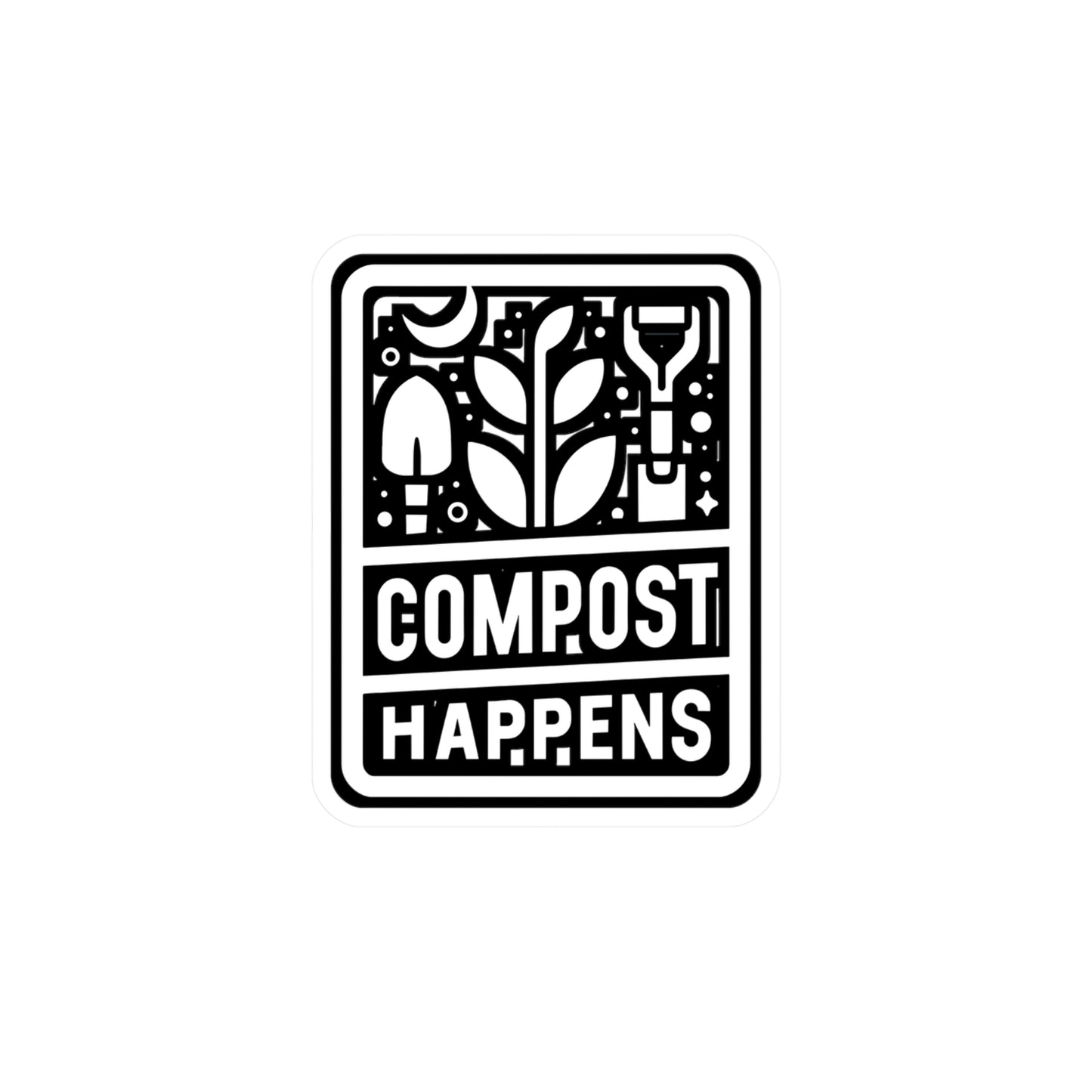 Compost Happens - Gardening Sticker for Laptop Sticker. Water Bottle Sticker, Vinyl Landscaper Decal - Gardening Gift