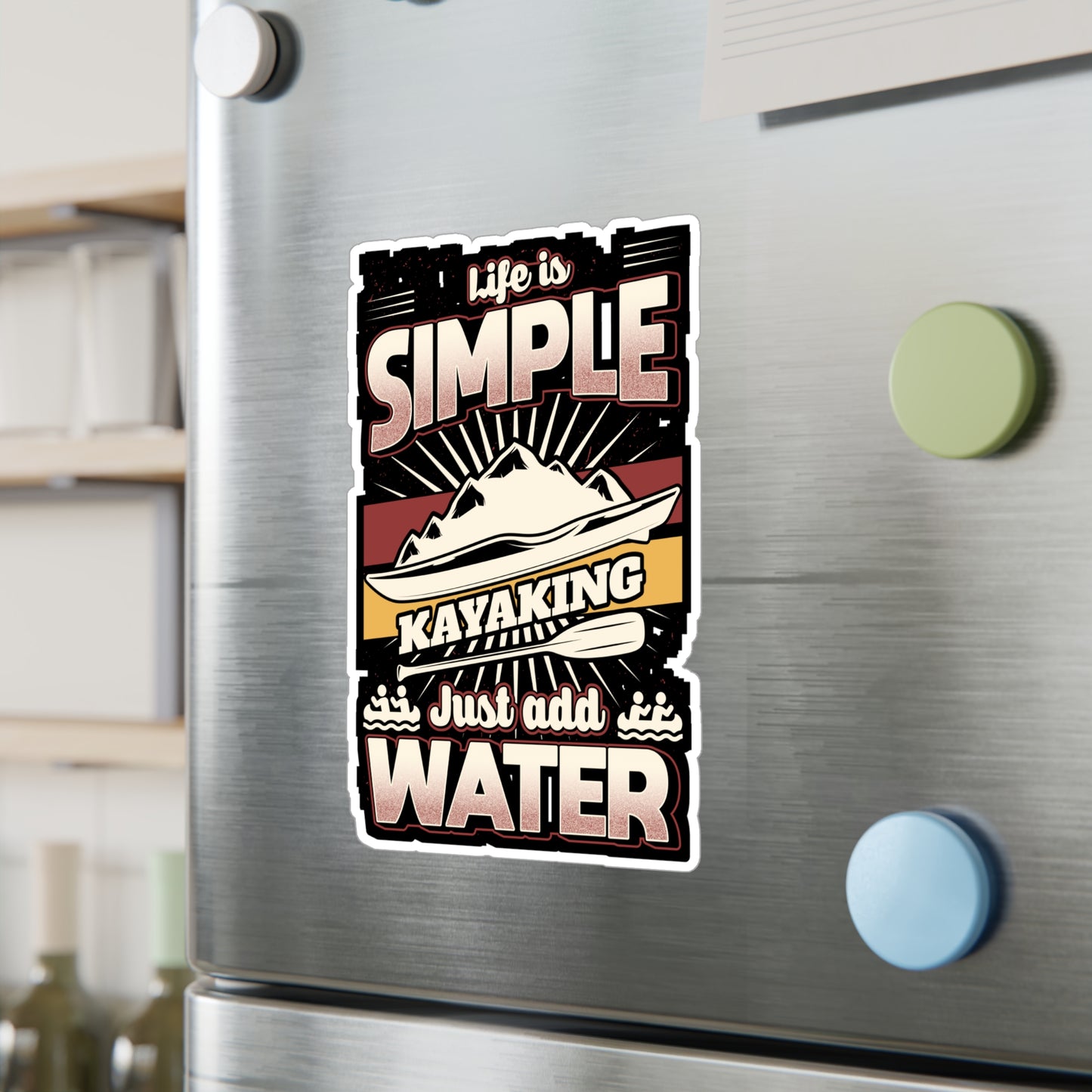 Simple water Kayaking - Kayaking Sticker for Laptop Sticker. Water Bottle Sticker, Vinyl Kayak Decal - Kayaking Gift
