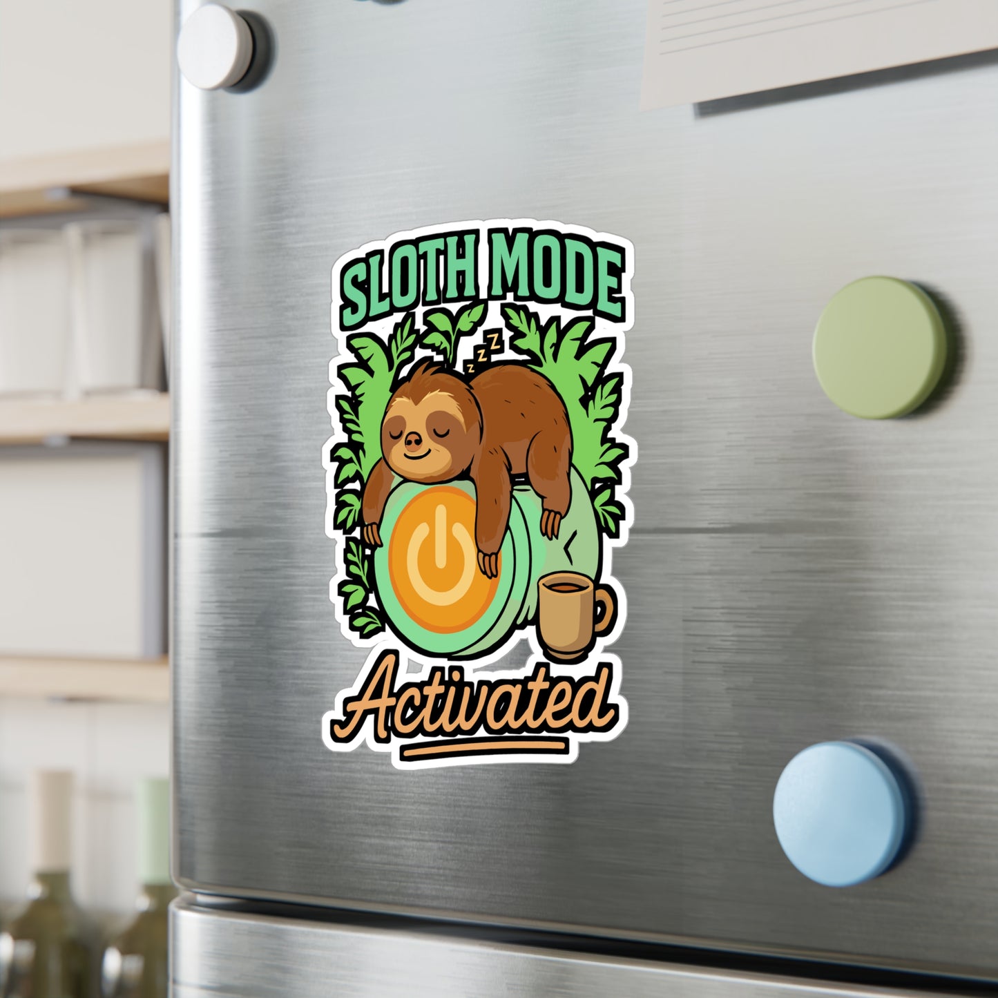Sloth Mode Activated – Funny Sloth Sticker for Car, Laptop, Water Bottle | Vinyl Decal, Lazy Animal Lover Gift