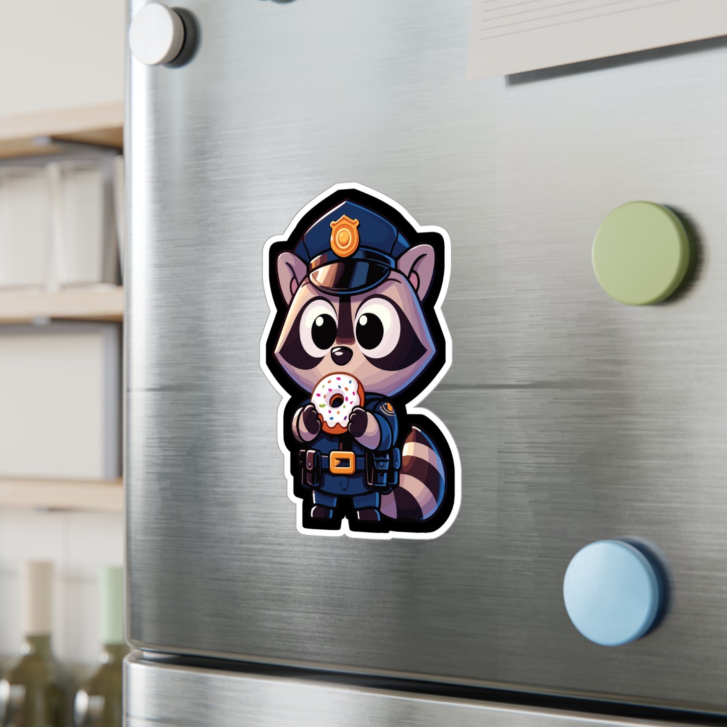 Police Raccoon - Police Sticker for Car Window Laptop Sticker. Water Bottle Sticker, Vinyl Donut Decal, Resist Sticker - Police Gift