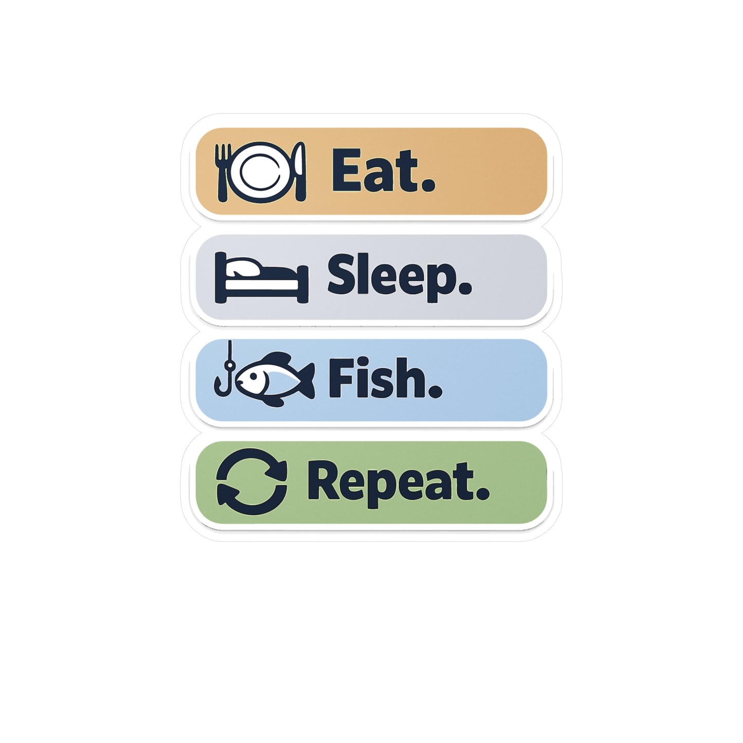 Fishing Sticker Eat. Sleep. Fish. Repeat. Waterproof Vinyl Decals for Laptop Water Bottle Angling Lake Boating Lovers