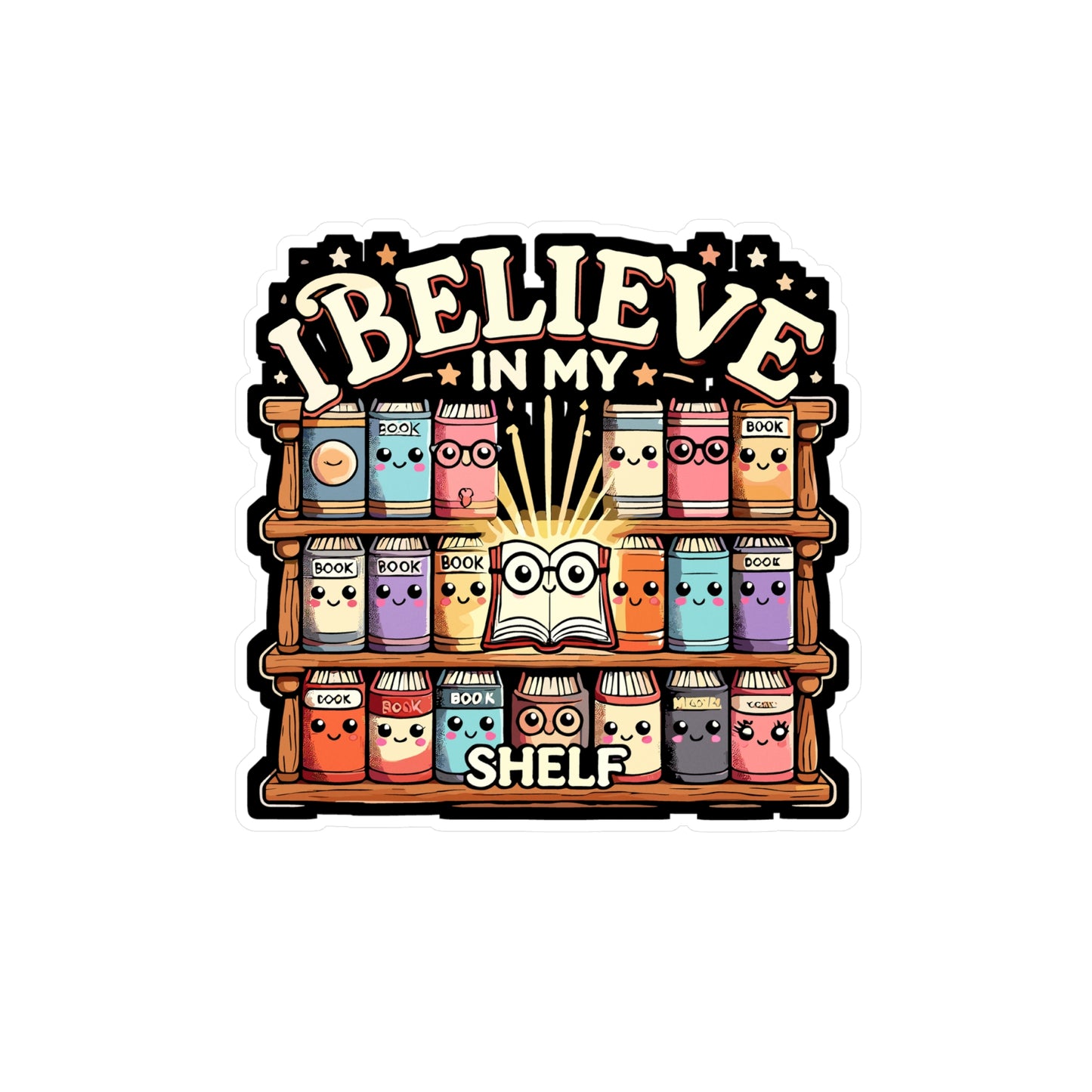 I Believe In My Shelf - Library Sticker for Laptop Sticker. Water Bottle Sticker, Vinyl Librarian Decal - Library Gift