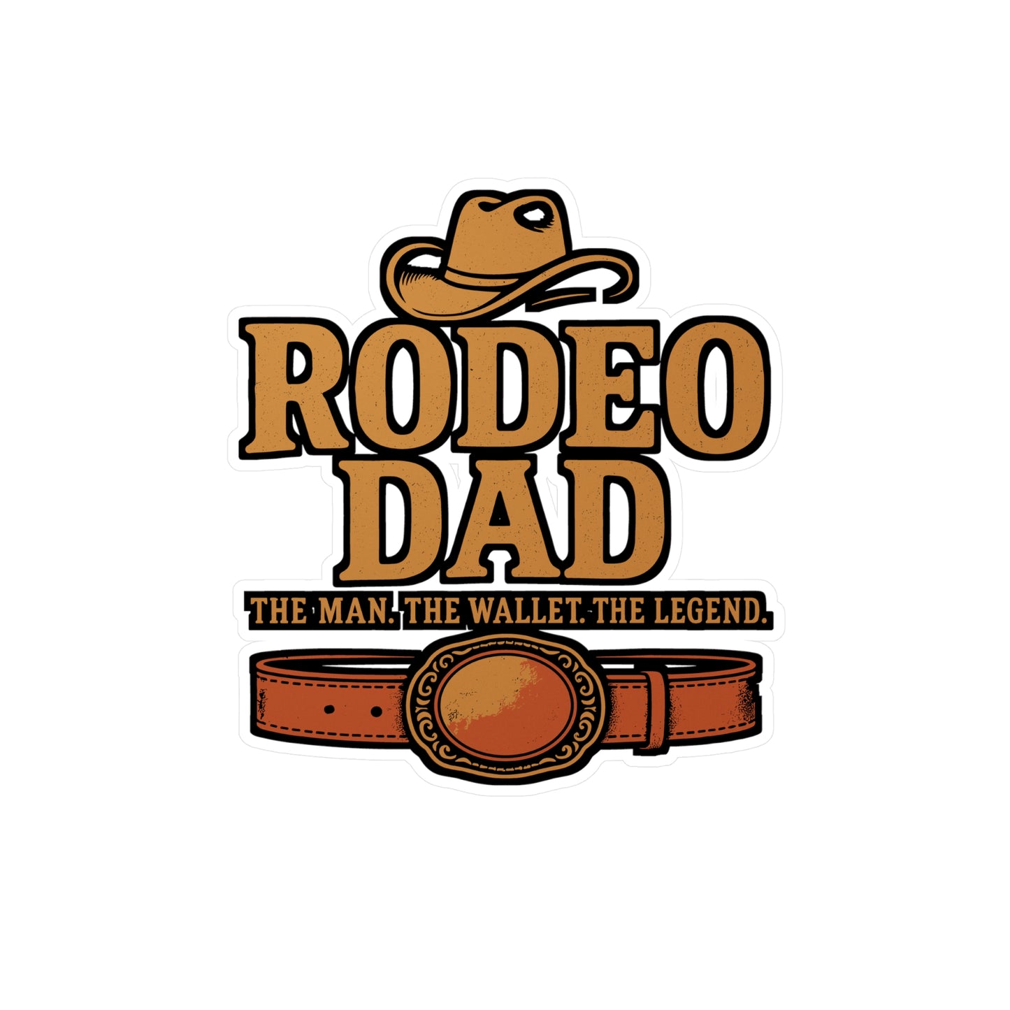 Rodeo Dad – The Man, The Wallet, The Legend | Cowboy Sticker for Laptop or Water Bottle | Western Vinyl Decal, Funny Father’s Day Gift