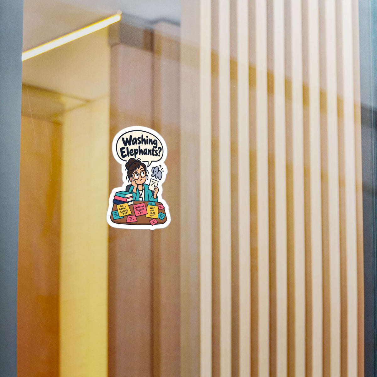 Librarian Sticker - Washing Elephants? Fabulous and Magical Unicorn Decals for Laptop or Water Bottle